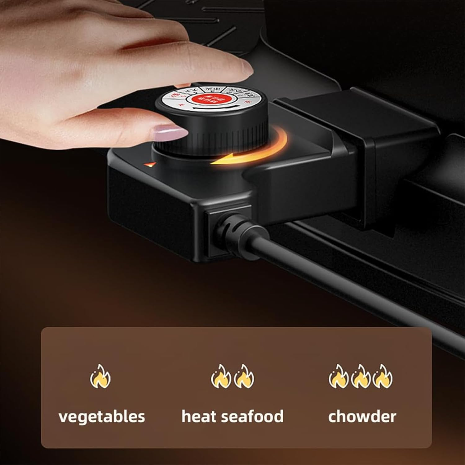 Smokeless Electric Hot Pot & Grill Combo, Large 72X26Cm Non-Stick Design, 3 Adjustable Heat Levels, Easy to Clean image number 3