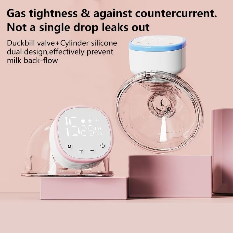 Breast Pump Hands-Free, Wearable & Portable Pump with Soft Doublefit Flange 24Mm, 3 Modes & 9 Levels Electric Breast Pump Portable for Easy Pumping, Smart Display (Pink, 2 Count) image number 5
