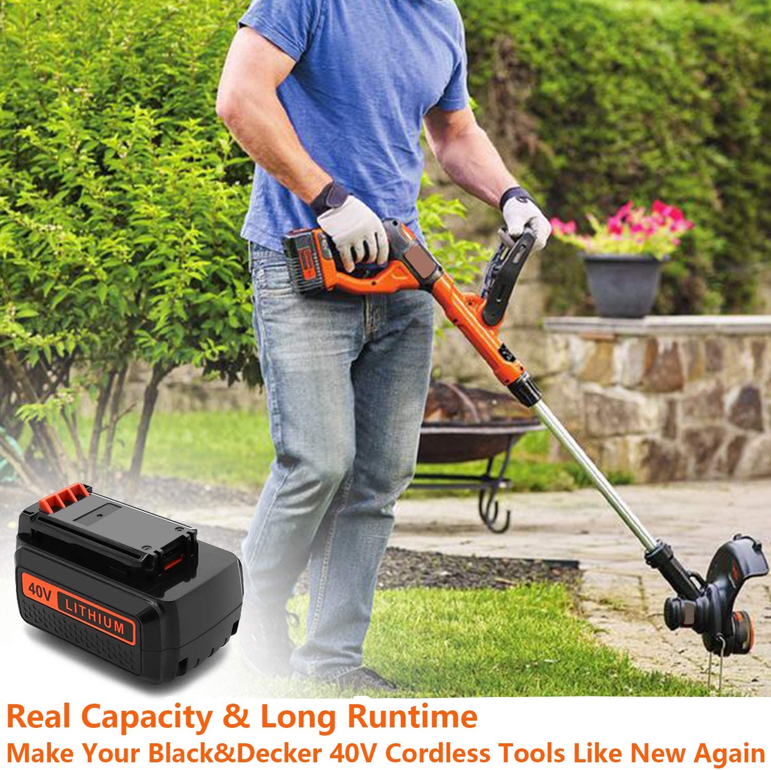 Geelink 40V MAX 2.0Ah Replacement Battery for Black and Decker LBX2040 LBX36 LBXR36 LBXR2036 40V Lithium Ion Battery image number 3