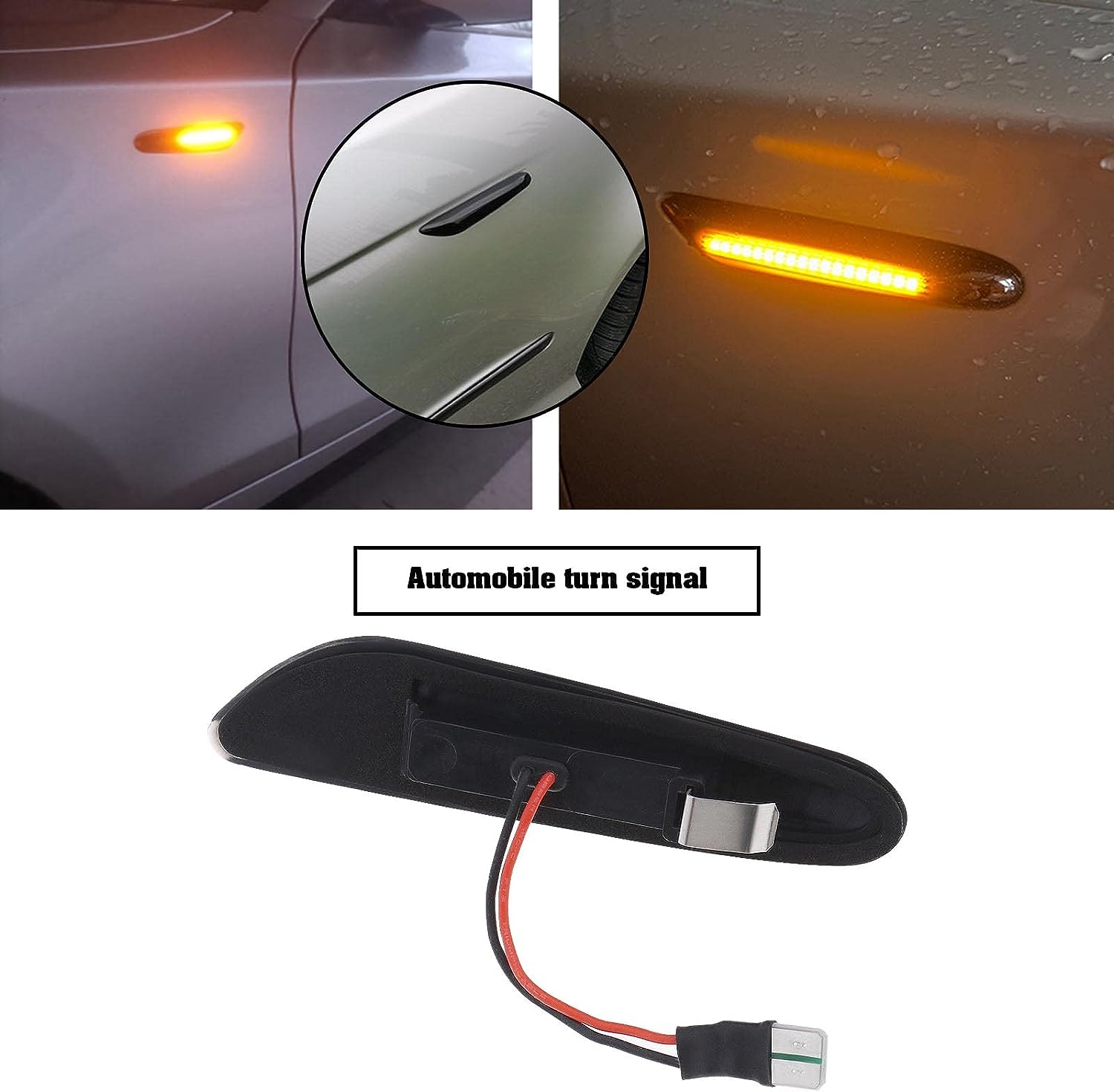 Ecsing 2Pcs Dynamic LED Side Indicator Lights Replacement Compatible with BMW E90 E91 E92 E60 E46 E87 E82 Sequential Blinker Turn Signal Lamp