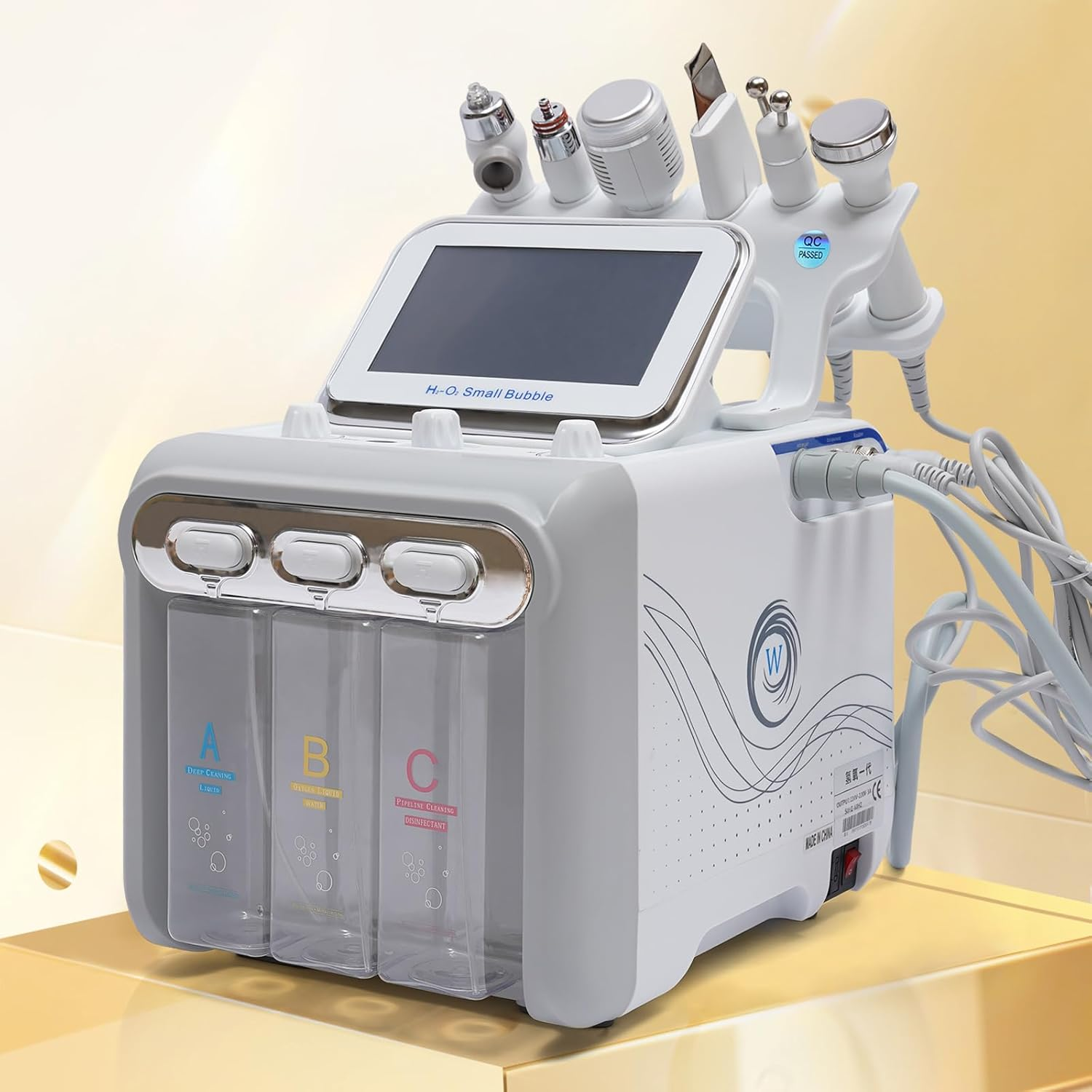 6 in 1 Vacuum Face Cleaning Hydro Water Oxygen Jet Peel Machine, Professional Skin Rejuvenation Machine with Smart Screen, Beauty Instrument Kit for Spa and Home Use image number 1