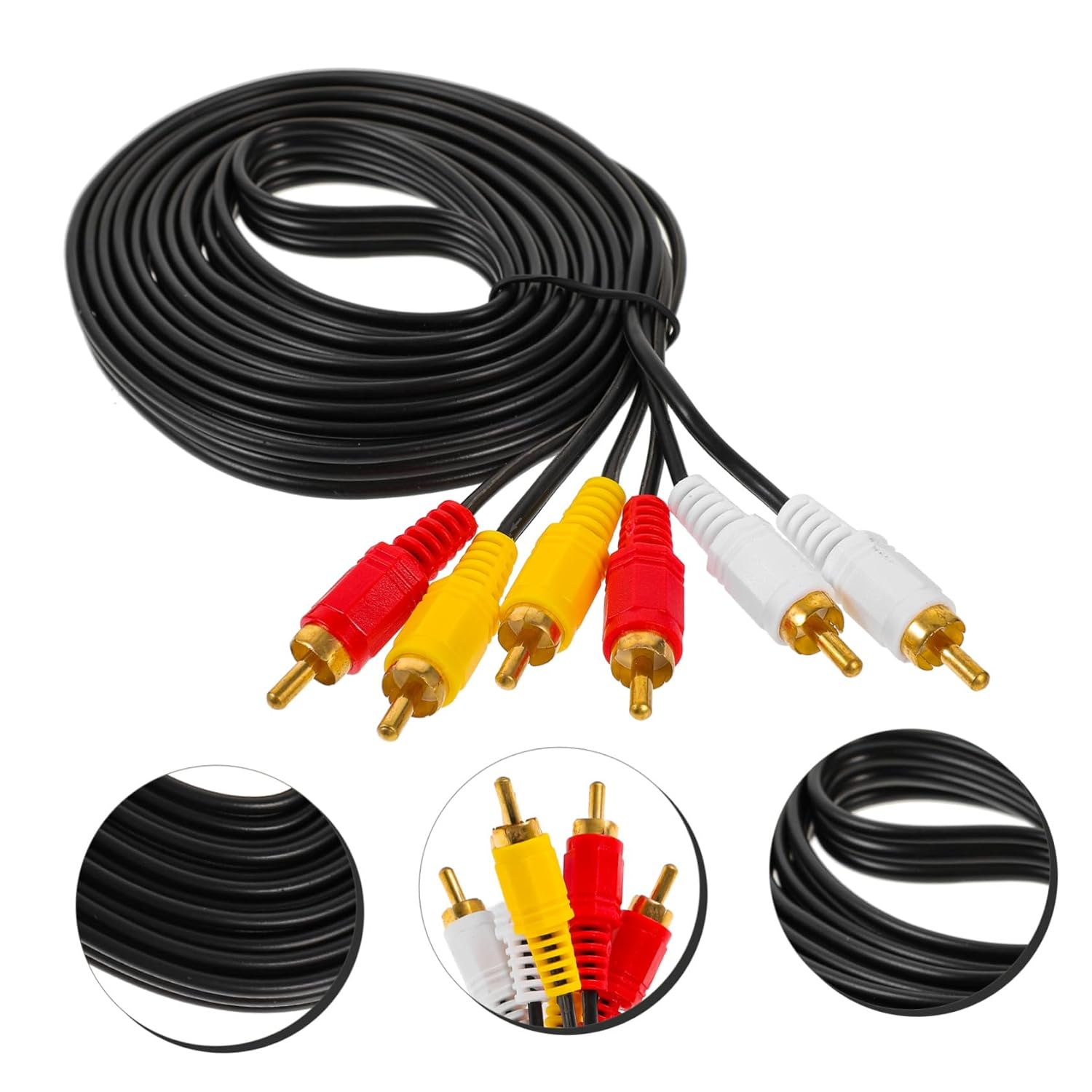 TEHAUX Av Cable Male to Male Wire for Tv DVD Vcd Box Stable Audio Video Transmission Replacement Cord for Home Entertainment Systems image number 4