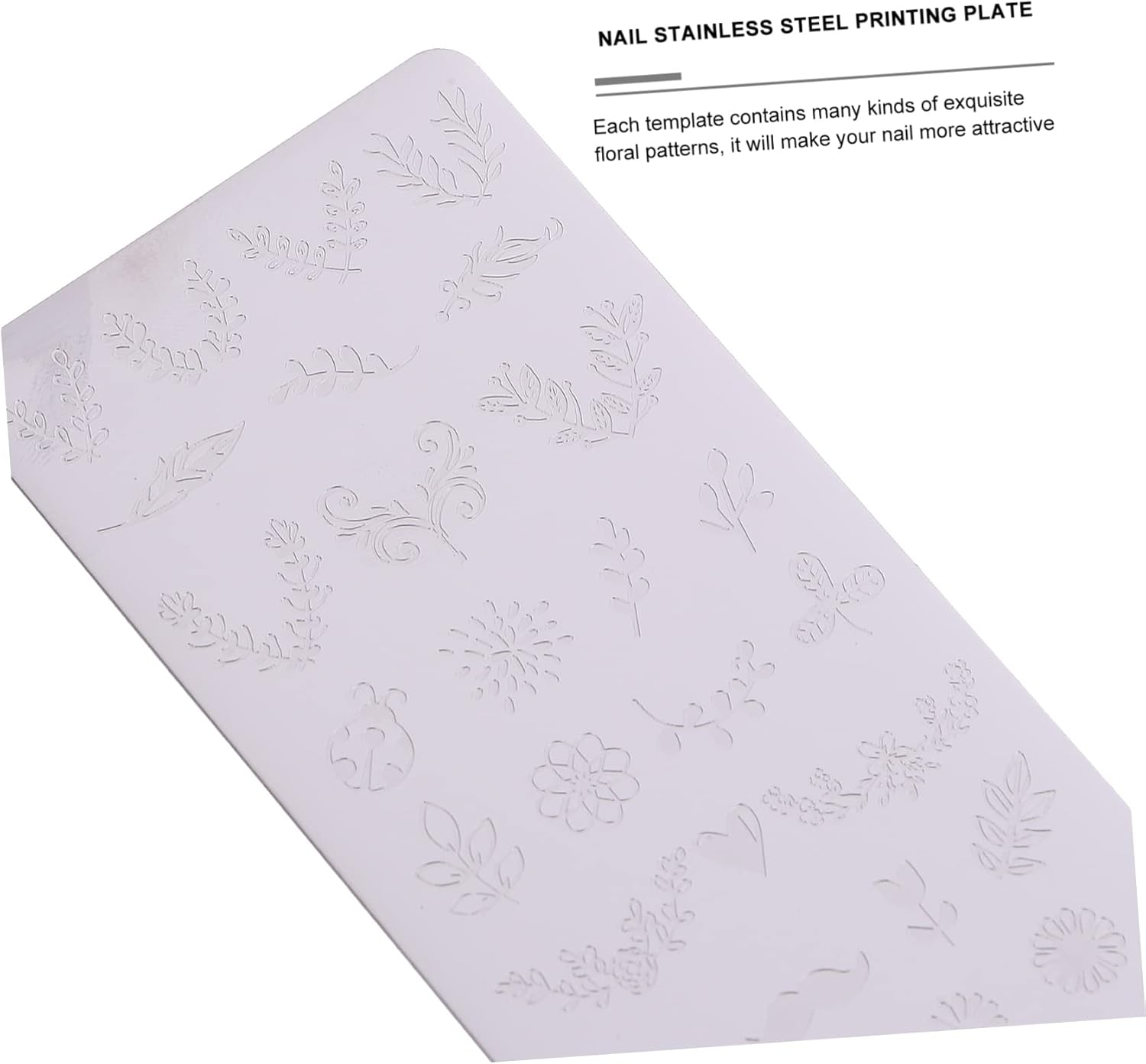 MUCKLILY 3Pcs Nail Art Print Template Metal Nail Stamper Plates Flower Art Stencils for DIY Manicure