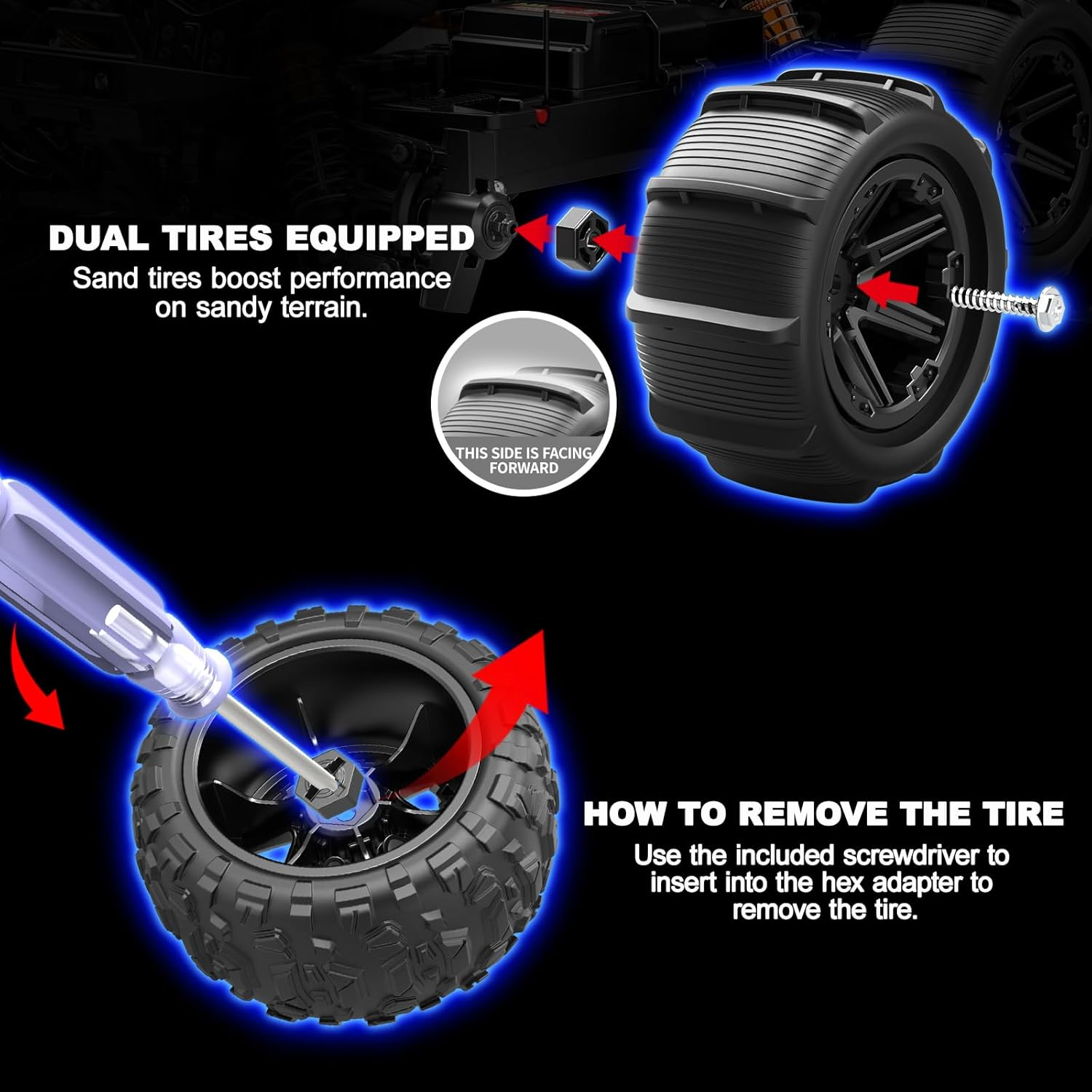 Rc Cars 1:14 All Terrain RC Car for Adults & Boys, 4WD Off-Road RC Truck High Speed Fast 40+ KPH, 4X4 Waterproof Remote Control Car with 2 Rechargeable 1300 Mah Batteries image number 5