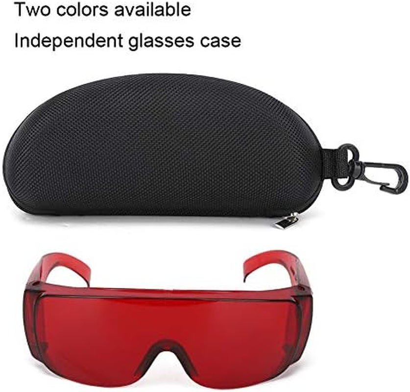 405-1064Nm Wavelength Safety Glasses for Typical 650Nm 445Nm 405Nm Light, Can Filter 80% of the Strong Light for Hair Removal Treatment Eye Goggles (Red) image number 3