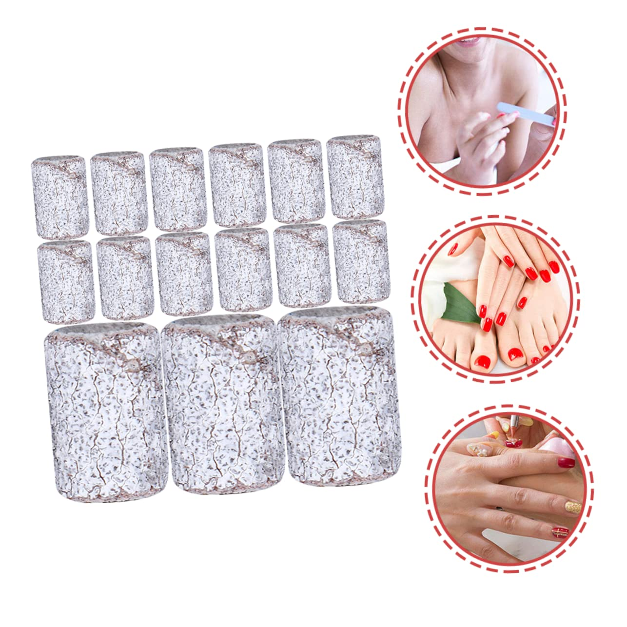 NOLITOY Nail Drill Sanding Bands 200Pcs Set Includes White Sanding Bands for Nail Art Makers image number 6