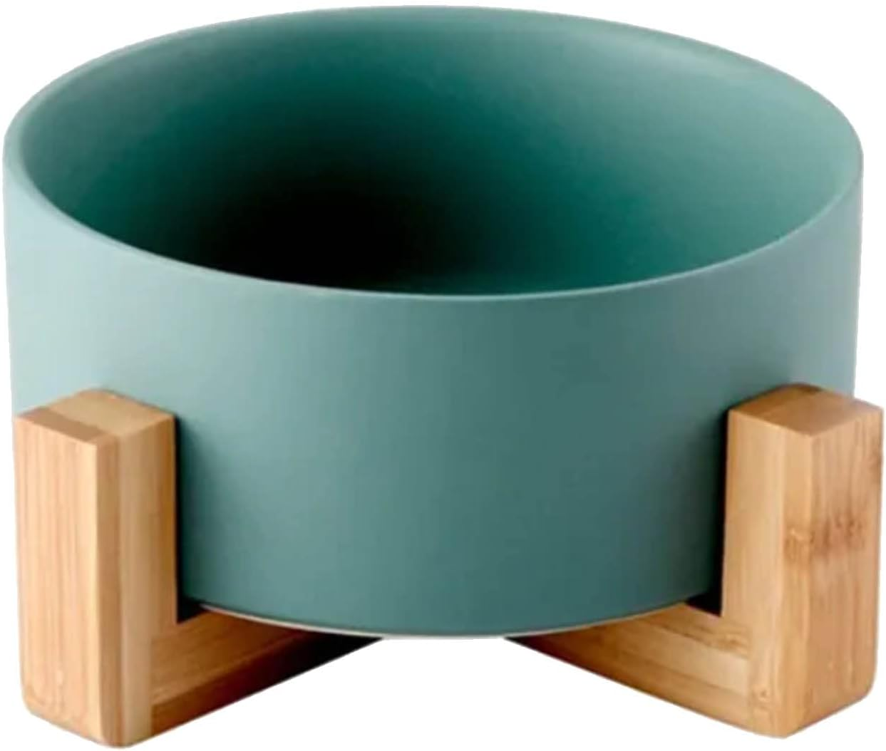 Ceramic Dog Cat Bowl, Multipurpose Large Capacity Pet Bowl with Wooden Stand for Cats Dogs Pets, Neck Guard Pet Feeding Bowl Pet Dish for Food Water Feeding image number 2