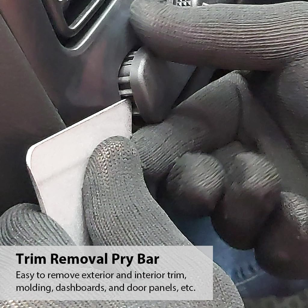 FIRSTINFO H5410A Double-Sided Trim Removal Metal Pry Bar, Pocket Mini Pry Bar Panel Removal Tool | S45C with Chrome Plating image number 6