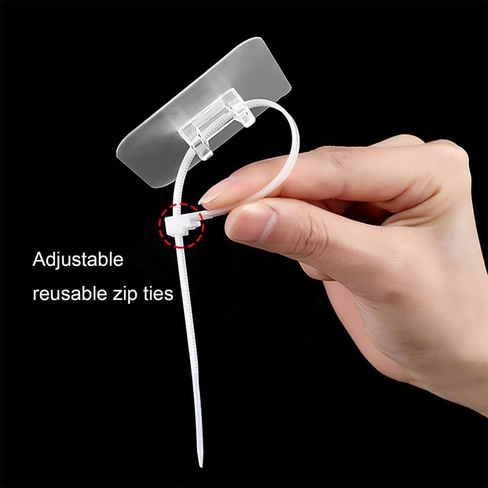 25 Pcs Furniture Anchors No Drill for Baby Proofing, Furniture Wall Anchor Straps, Self-Adhesive Secure Cabinet Safety Wall Anchors, anti Tip Furniture Safety, Anchors with 25 Pcs Nylon Straps Prevent Falling for Child Safety image number 6