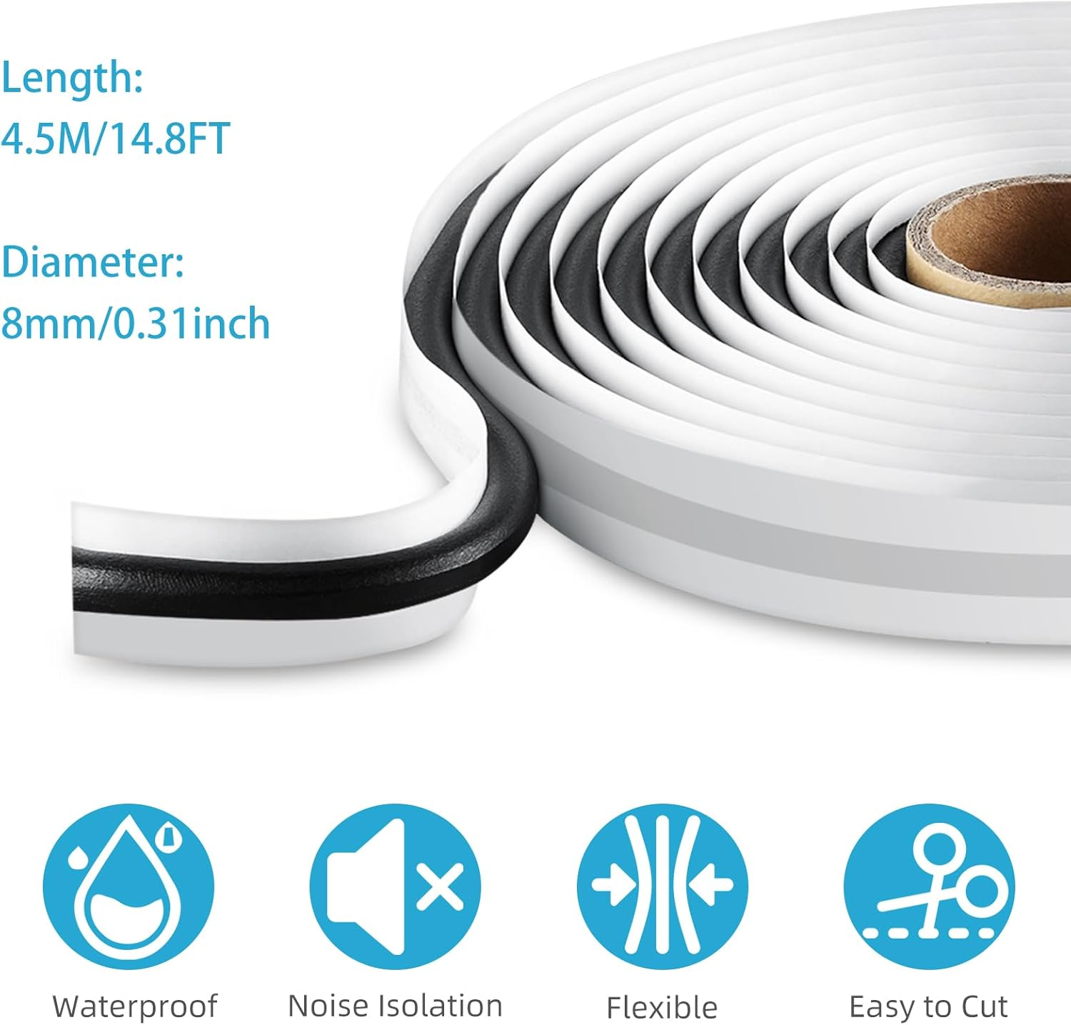 TAGLLY Butyl Sealant Tape, 13Ft Butyl Rubber Sealant Headlight Glue Sealant Rope for Automotive (Car, RV, Marine) for Installing Car Part, Windows, Doors and Windshield Etc.