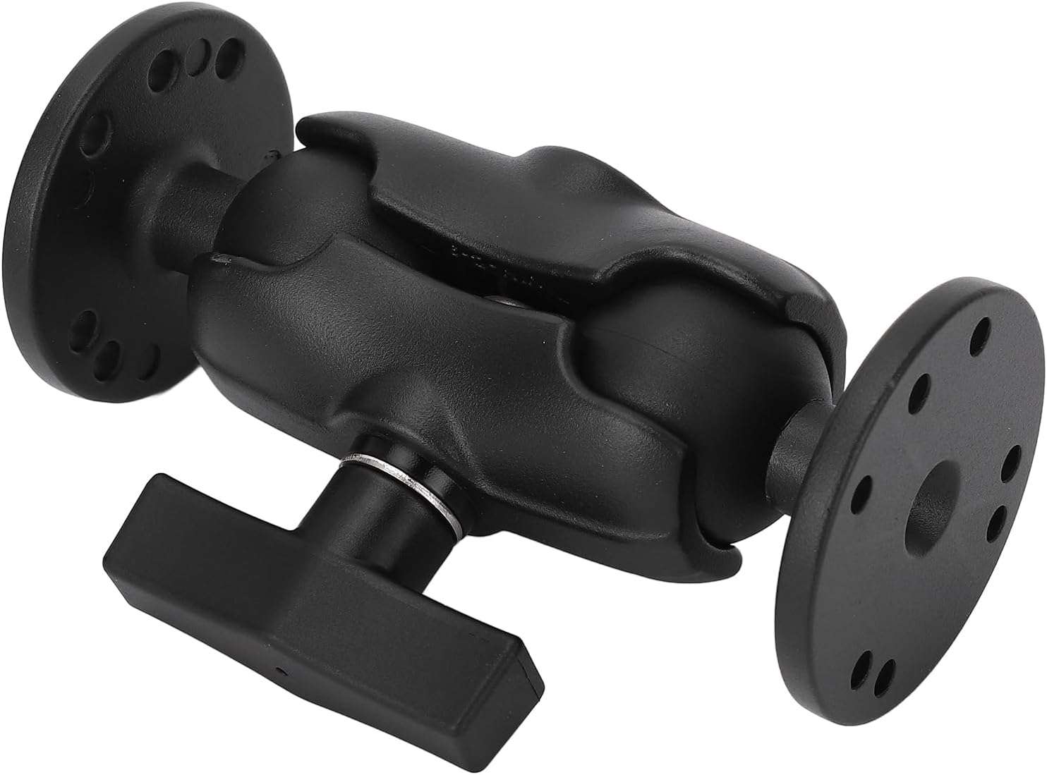 Truck Holder Mount, Aluminum 1.5 Inches Double Ball Mount with 2 round Plates, Heavy Duty Double Socket Arm with 1.5 Inches / 38Mm / C Size Ball for Drill-Down Mounting image number 1