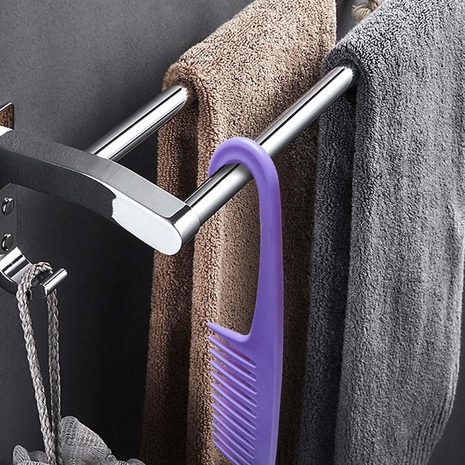 Wide Tooth Comb Detangling Hair Brush, Premium Care Handgrip Comb, Apply to for Curly, Wet, Dry, Thick Hair Etc. (Purple) image number 5