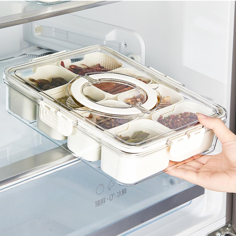 IRONA Snackle Box Container, Divided Serving Tray with Lid and Handle, Portable Snack Platters, Clear Organizer for Candy, Fruits, Nuts, Snacks, Perfect for Party, Travel& Picnic image number 2