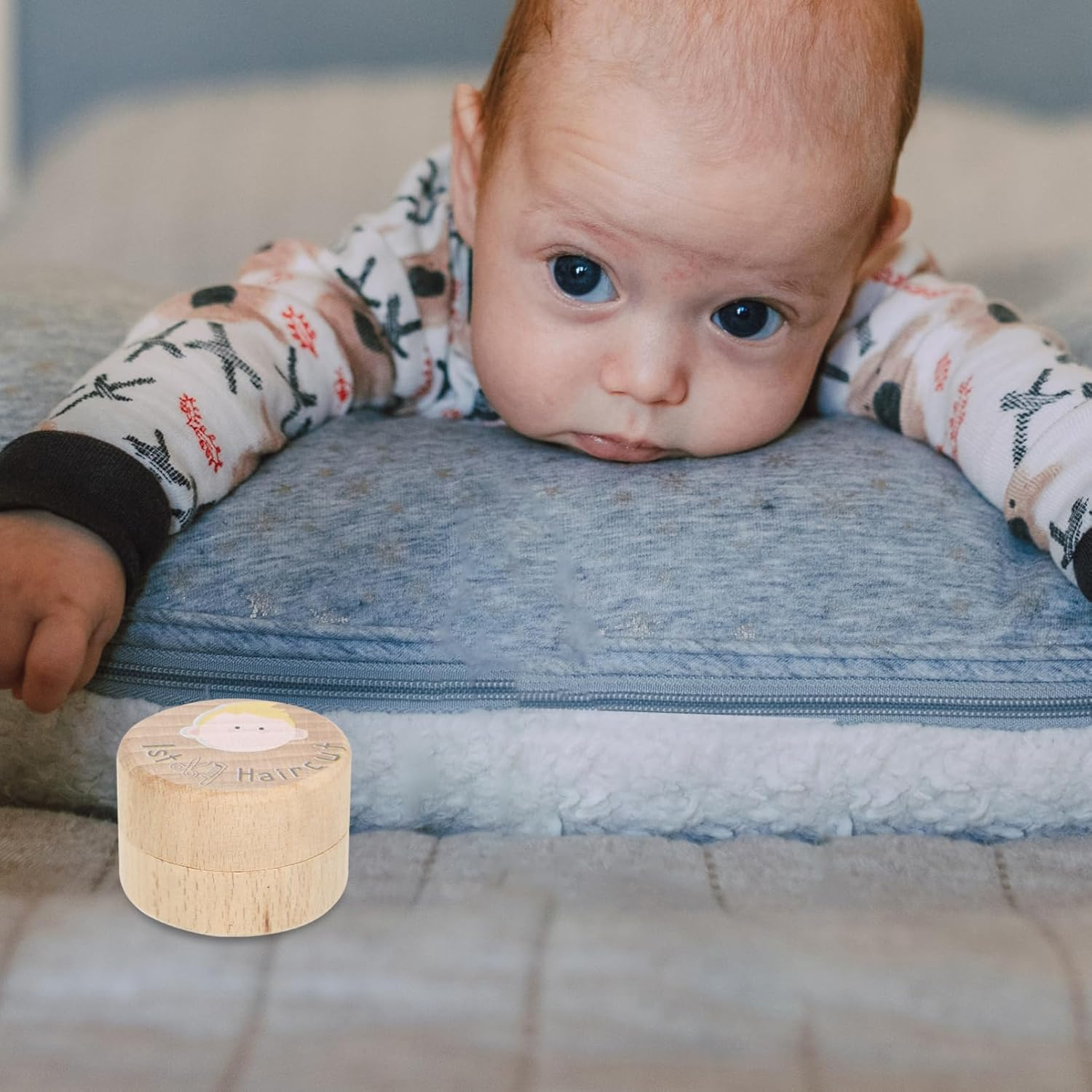 Lanugo Memorial Box Wood Haircut Box for Boy First Childhood Memory Keepsake Case image number 5