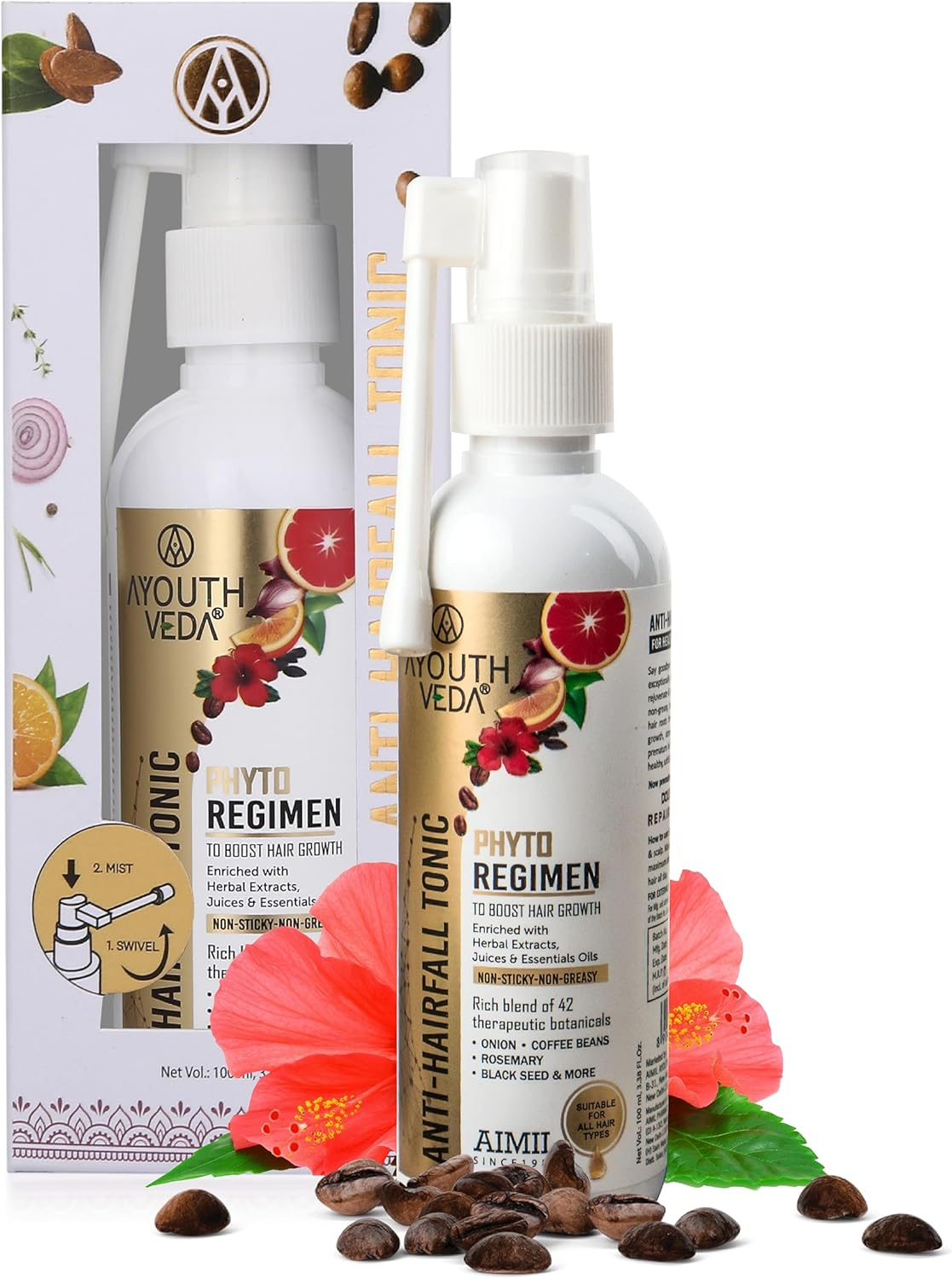 Ayouthveda Hair Fall Kit | Hair Fall Solution | Helps Boosting Hair Growth | 3 Step Regimen | Wash Tone Nourish | Suitable for All Hair Types -200Ml image number 4