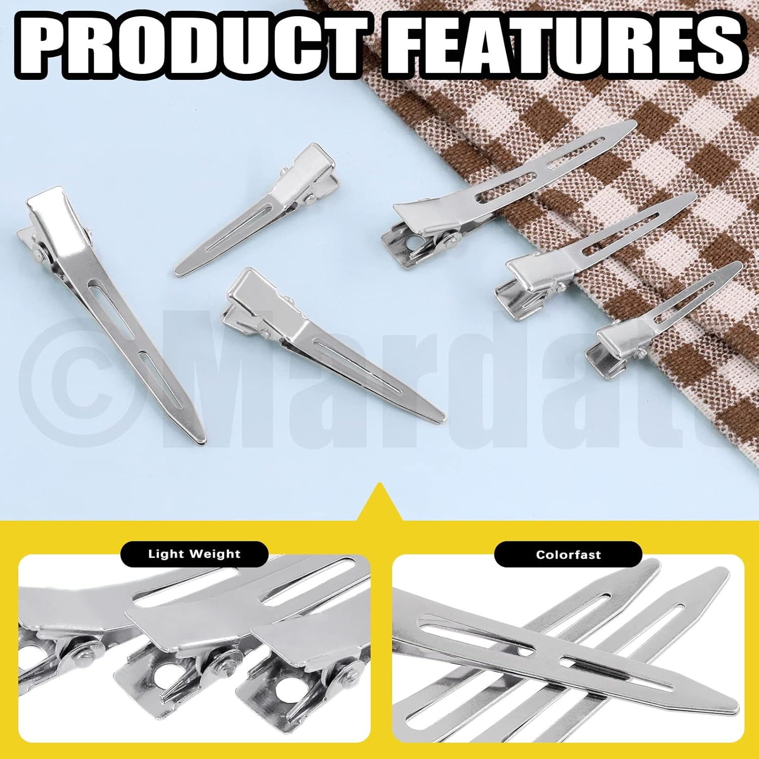 120 Pcs Alligator Hair Clips Assortment 1.3"/1.7"/2.3" Metal Single Prong Pin Curl Clip Hairdressing Barrettes Hairpin for Hair Salon, Thick Hair Roller, Styling Sectioning, Hair Bows (Silver) image number 1