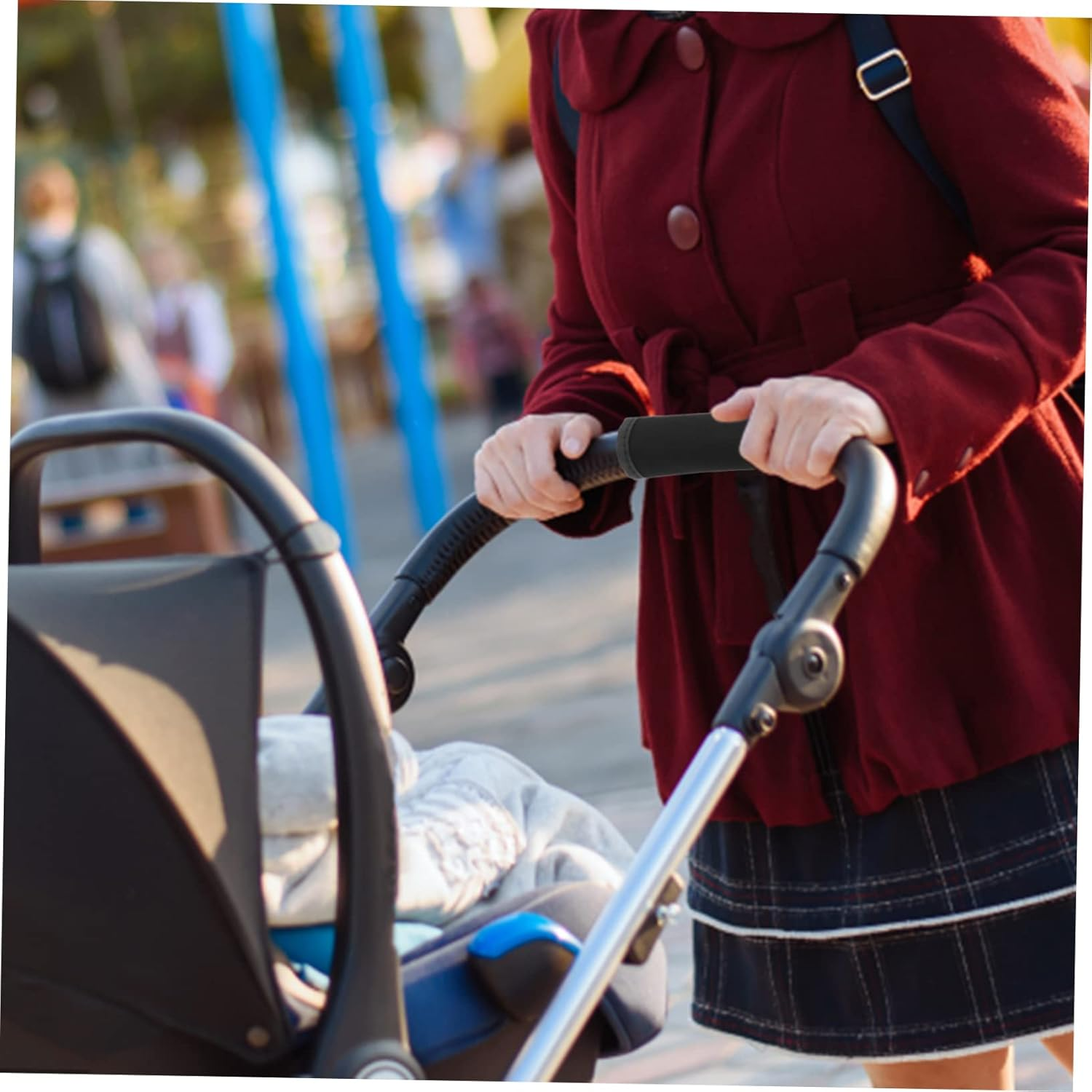 KOMBIUDA 4Pcs Cart Arm Cover Baby Cart Handle Cover Pram Handle Bar Cover Pram Handle Protector Pram Bumper Bar Cover Pram Handle Cover Baby Carriage Handle Cover Cloth Universal Stroller image number 2