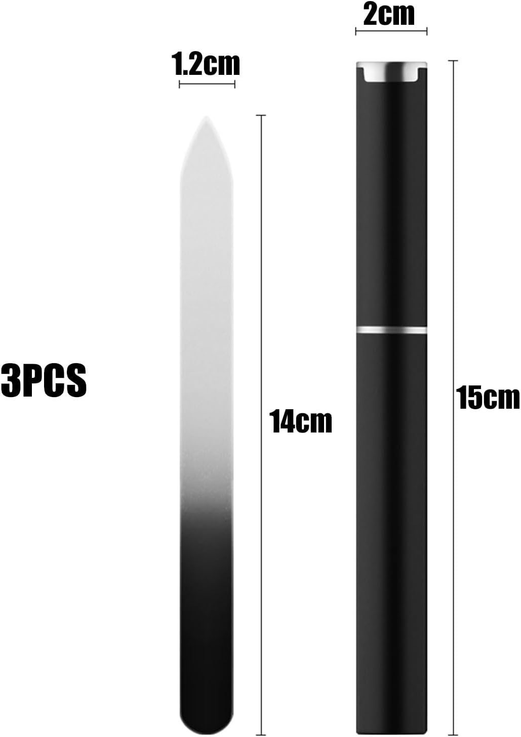 CTOUUGRS 3 Pack Crystal Glass Fingernail File with Case Professional Czech Glass Nail File Double-Sided Etched Emery Boards for Nails Gentle Nail Care Stocking Stuffers for Women or Adults image number 1