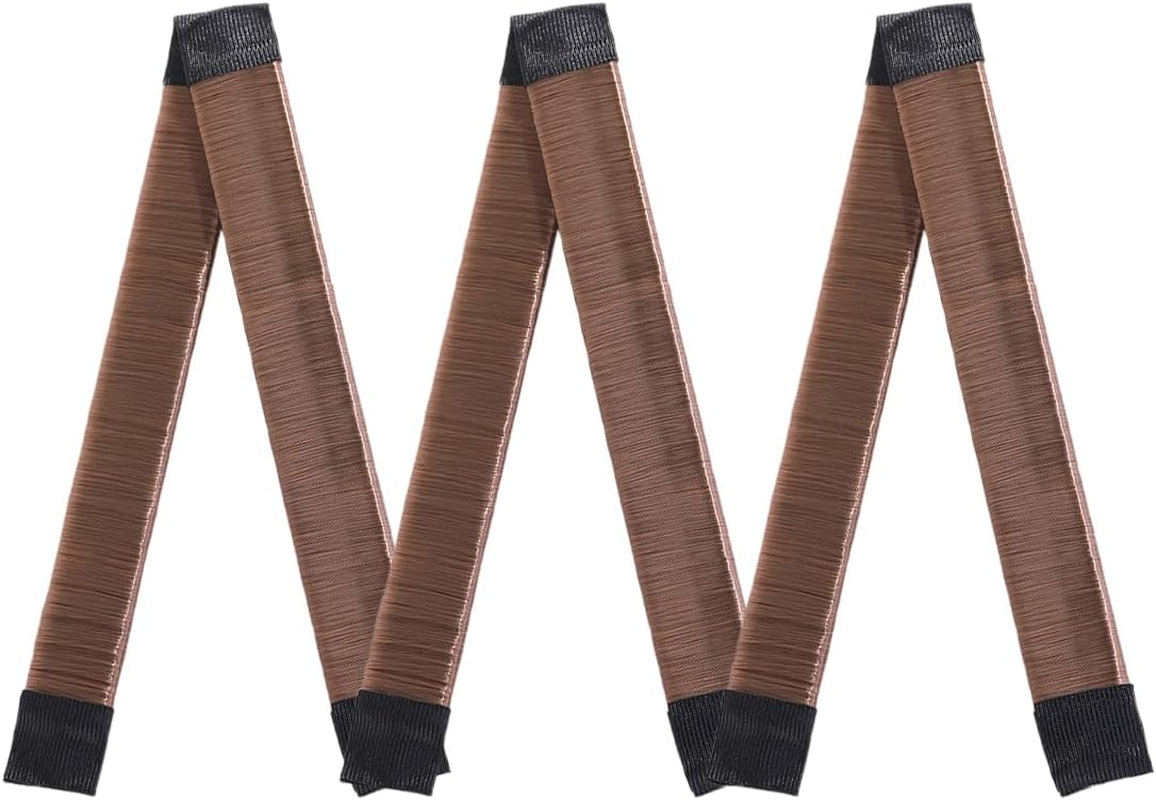 Pack of 3 Magic Hair Buns, Braiding Aid Hair Girls and Women, Doughnut Hair Bun Maker, French Twist Hair Bun Styling Braid Holder Tool, Dark Coffee image number 4