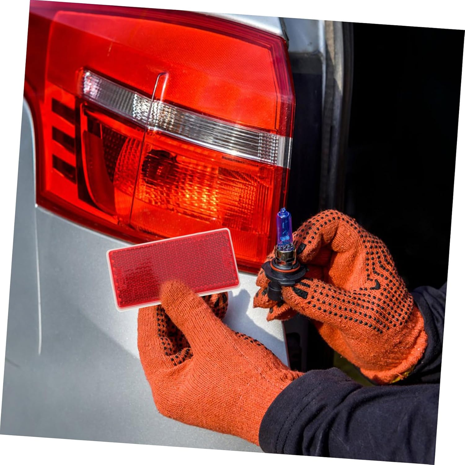 Rectangular Adhesive Reflector for Trucks and Trailers Red Vehicle Safety Reflective Strip Resistant to UV and Weather Versatile Side Marker for Cars Motorcycles and Gate Posts image number 1