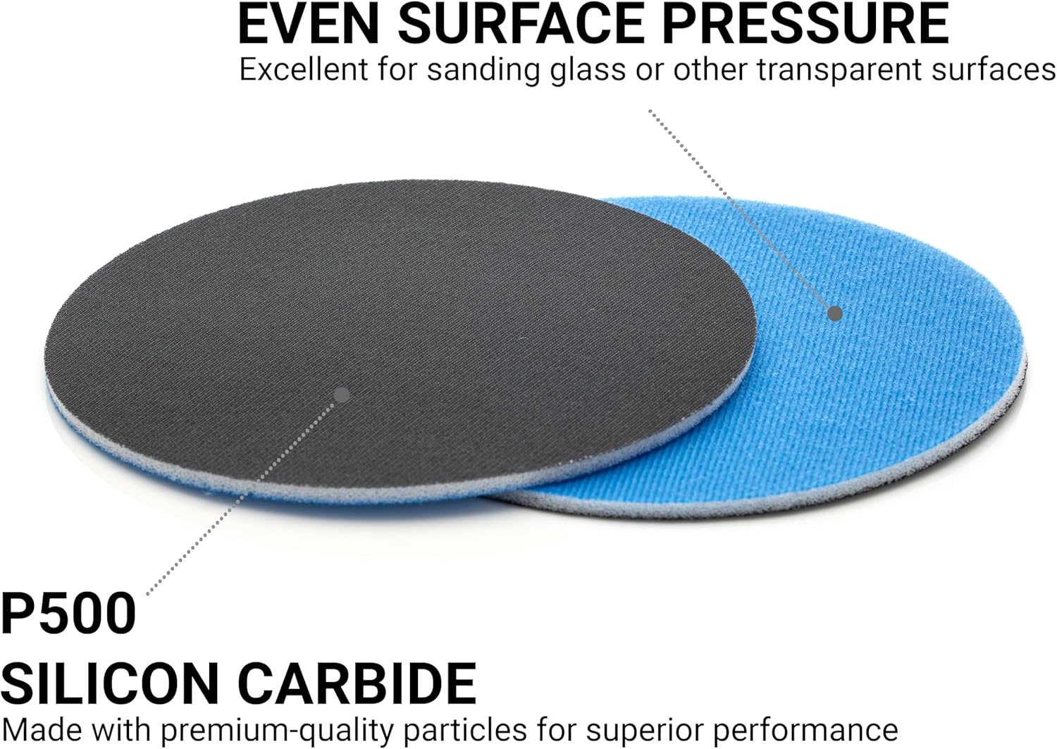 GLASS POLISH 75Mm Pre Polishing Abrasive Discs Glasx60 P500 - Pack of 20 Foam Backed Silicon Carbide with Inline Patterned Surface for Glass Scratch Removal on All Glass Types image number 6