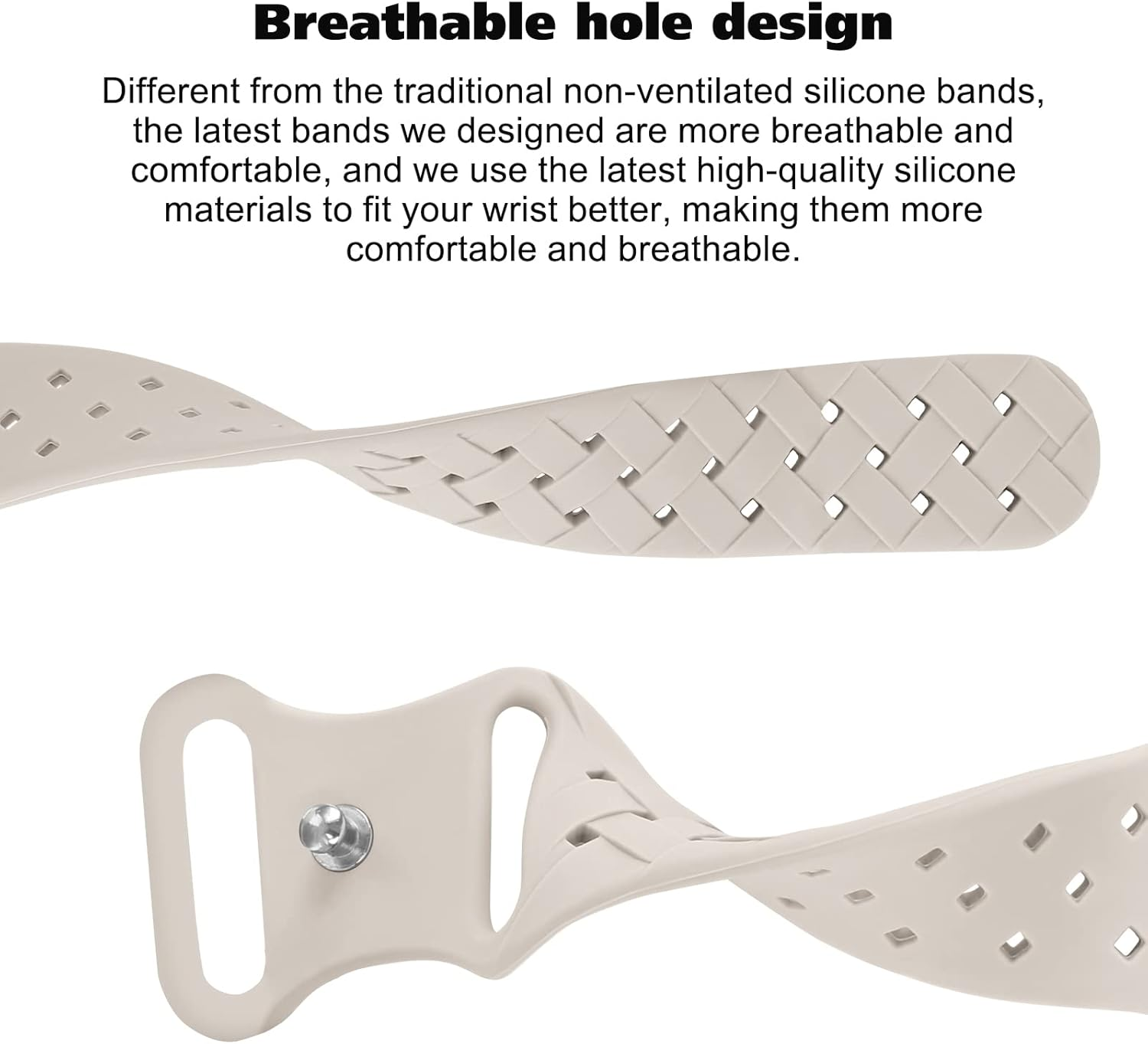 Distore Silicone Braided Weave Bands Compatible with Apple Watch 38Mm 40Mm 41Mm 42Mm 44Mm 45Mm 49Mm, Replacement Sport Breathable Strap for Iwatch Series 9/8/7/6/5/4/3/2/1 Ultra/2 SE Women Men image number 2