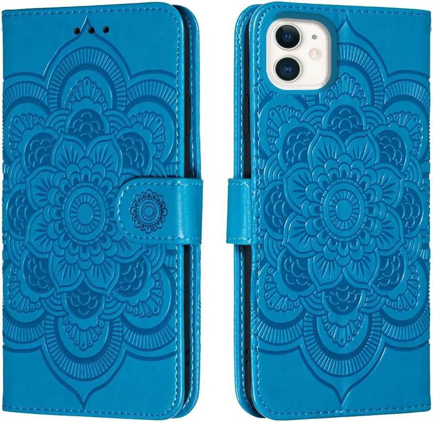 Shingtomua for Iphone 11 Case Wallet with Card Holder Kickstand Magnetic Soft Leather Flip Fold Case for Iphone 11 Cover (Blue, Iphone 11) image number 7