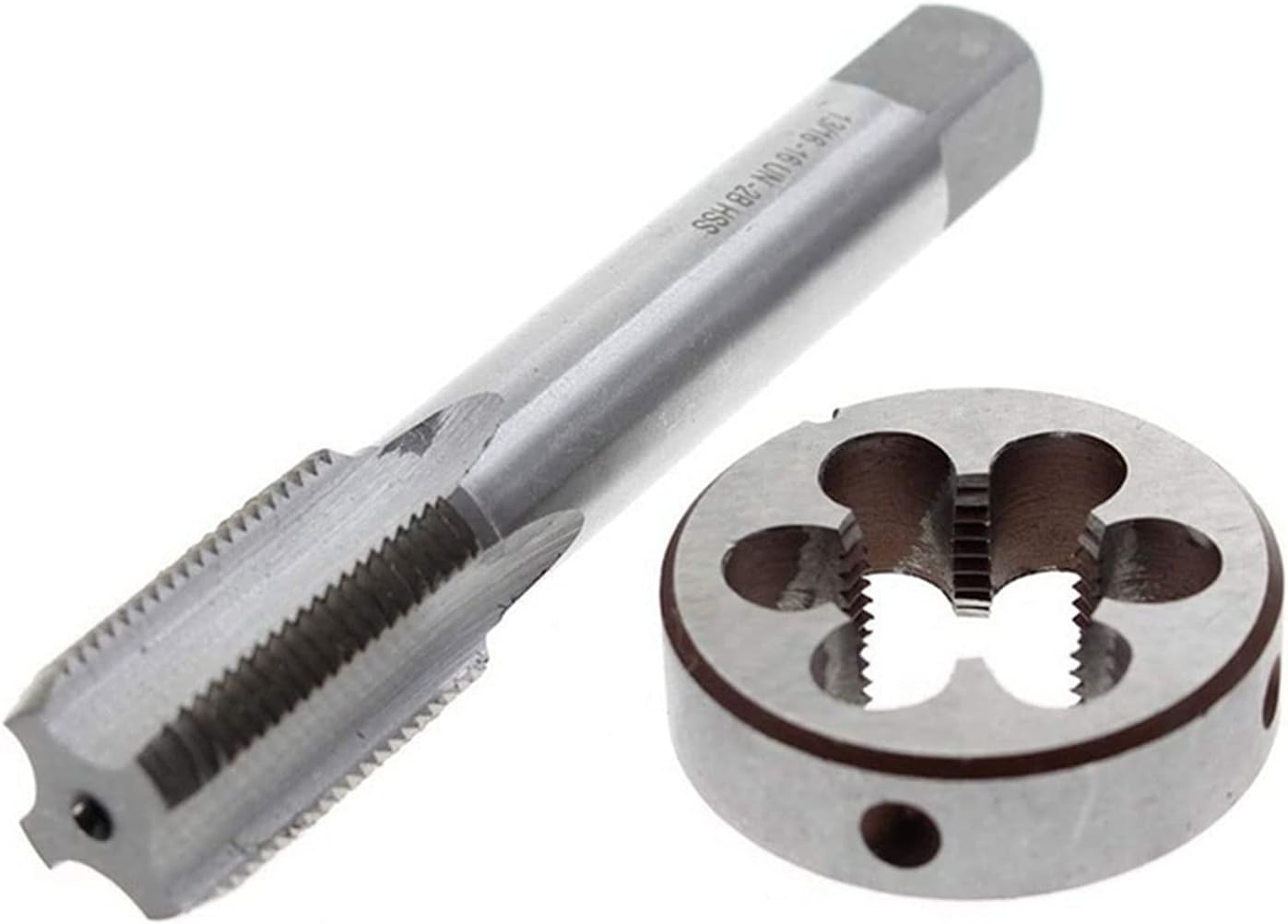 5/8''-24 and Die Set High- Steel Right-Hand Thread for Thread Restore Multicolor374 1 Set