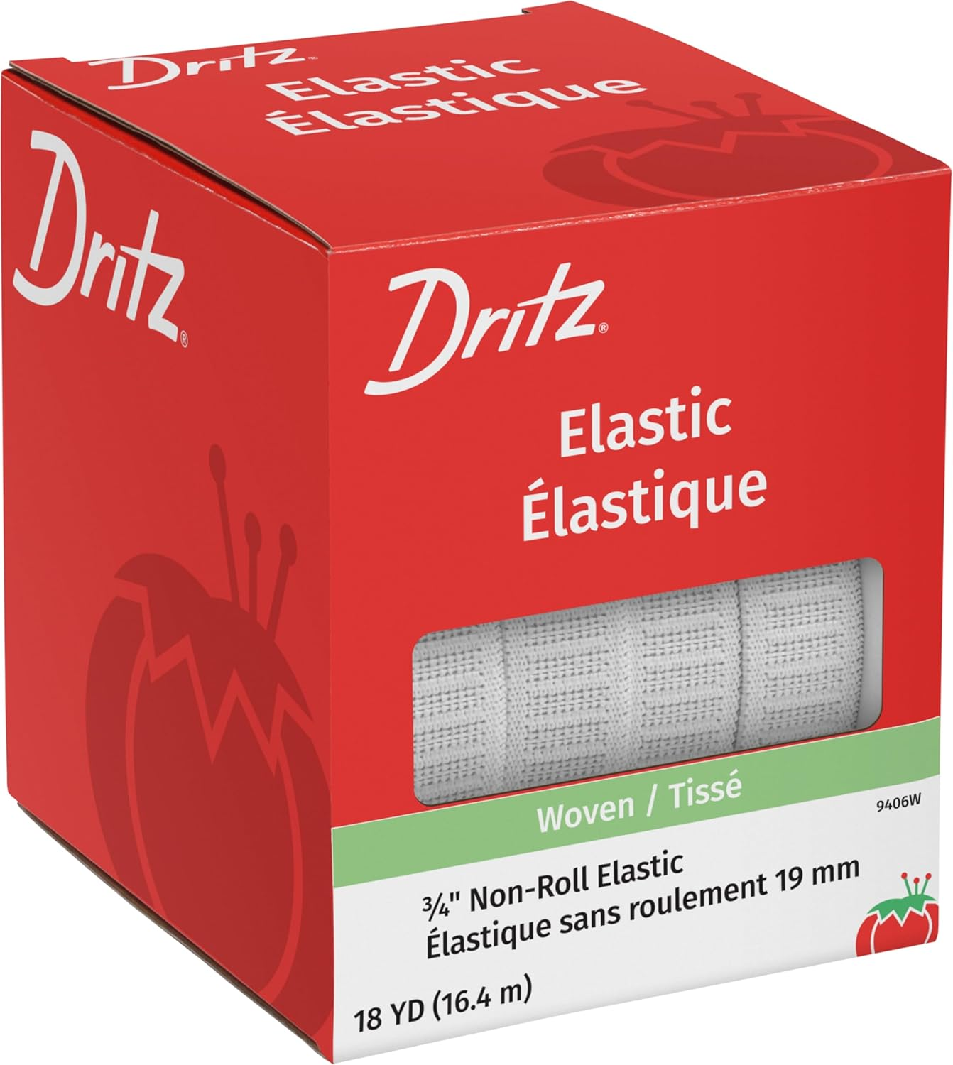 Dritz 9480W Non-Roll Woven Elastic, White, 1-1/2-Inch by 10-Yard image number 7