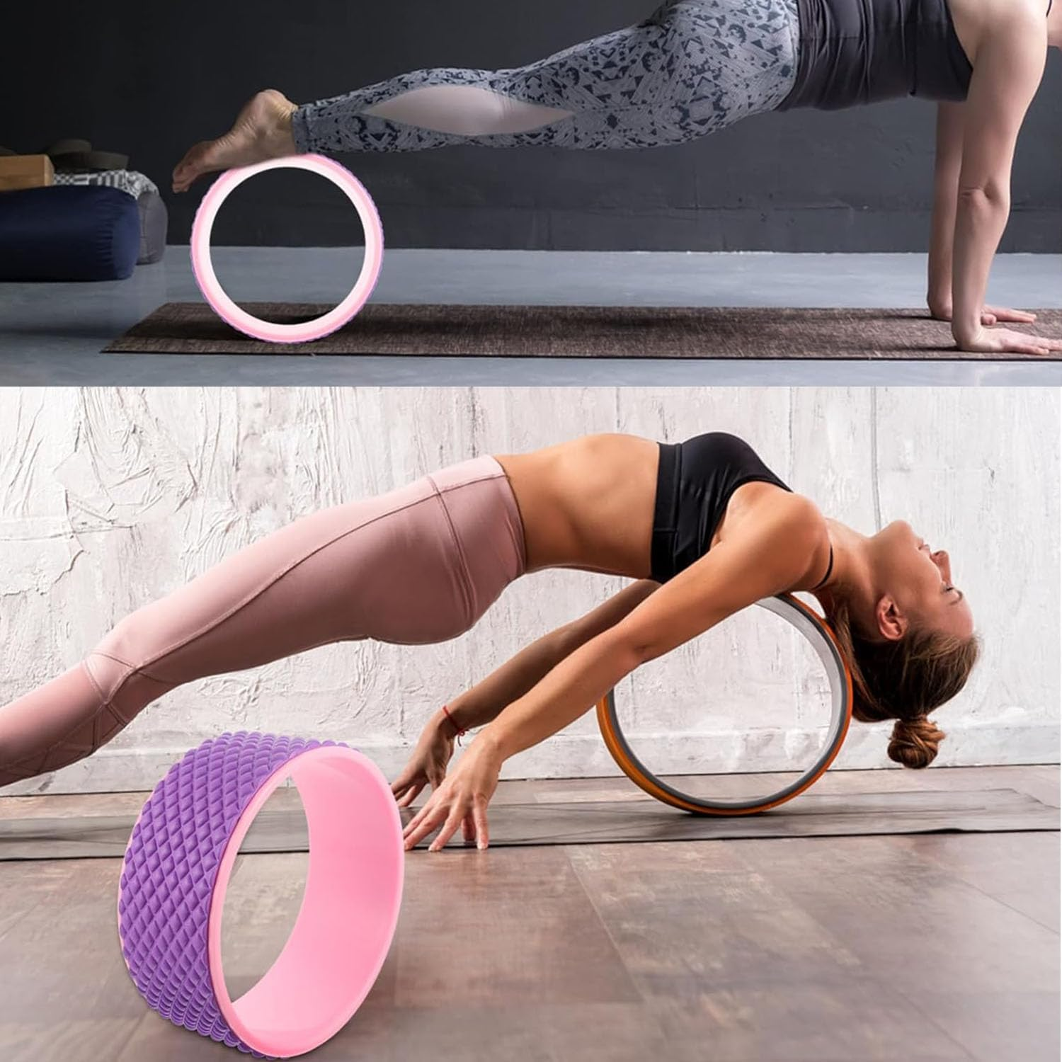 Yoga Wheel, Fitness Yoga Wheel for Stretching Yoga Prop Wheel, Comfortable Support for Yoga Poses and Backbends, Yoga Wheel Back Wheel for Back Pain, Exercise Wheel Yoga Backbend Wheel image number 6