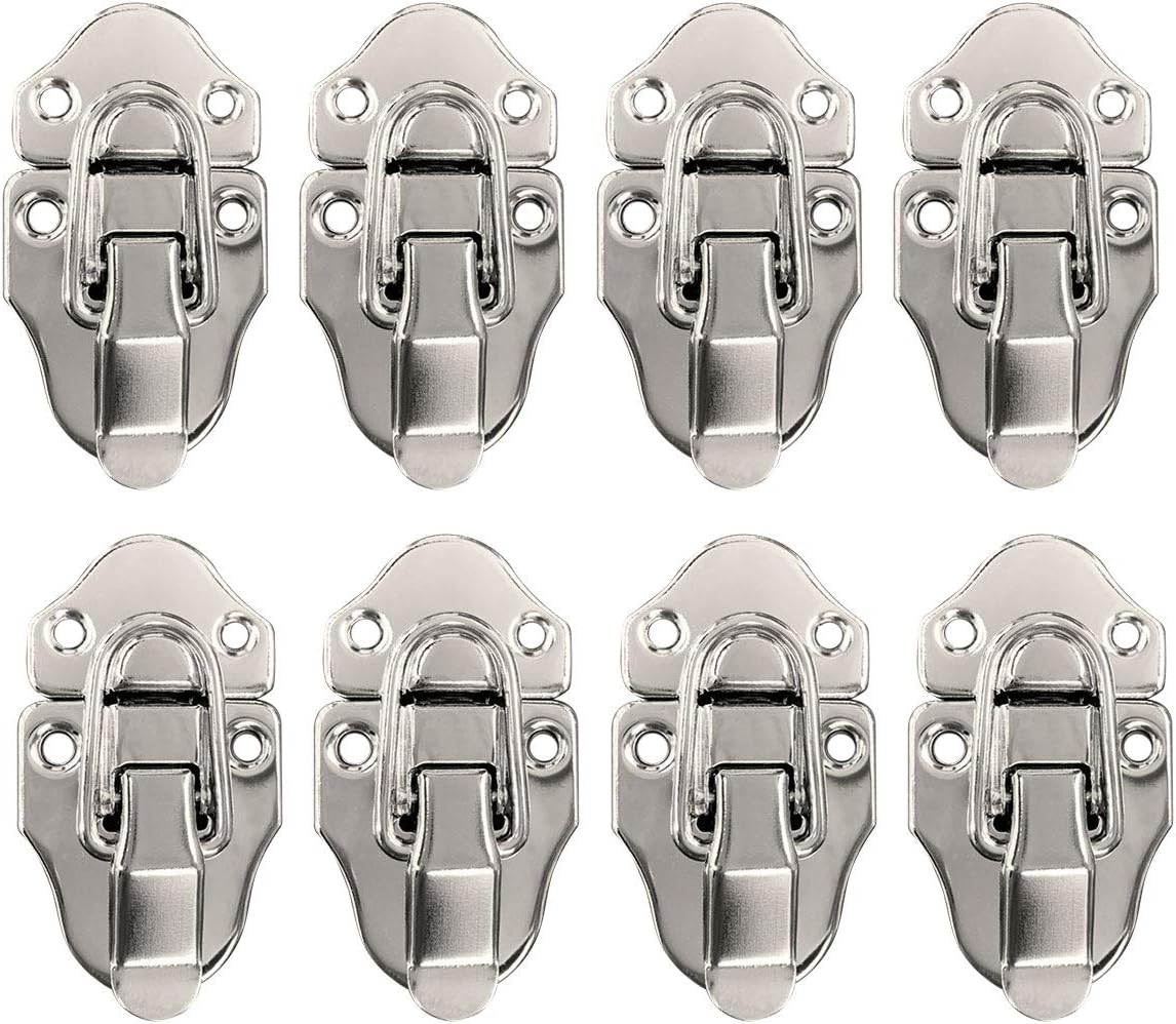 Emsea 8Pcs Box Case Latch Hasp, Retro Style Metal Duckbilled Box Lock Toggle Cabinet Catch (Antique Copper)