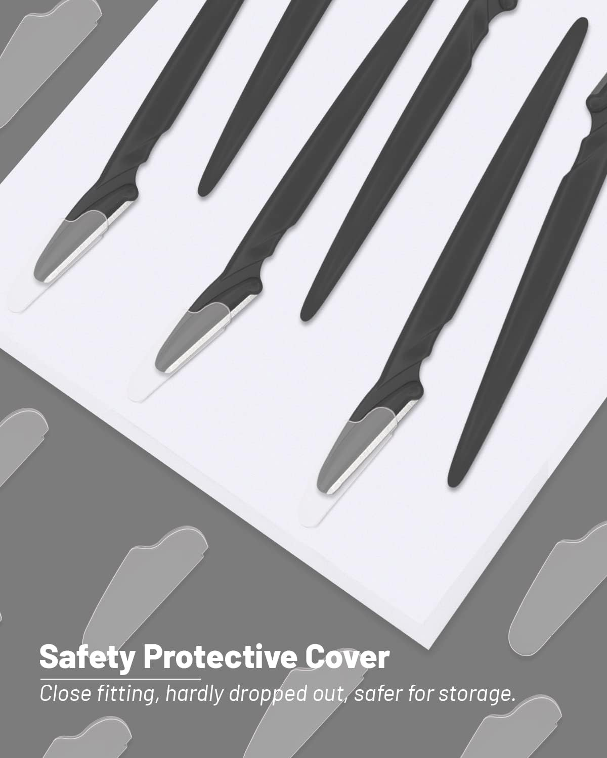 Mohern Eyebrow Razor for Women, 12 Pcs Dermaplane Razor for Women Face, Multipurpose Black Face Razors for Women and Men By image number 4