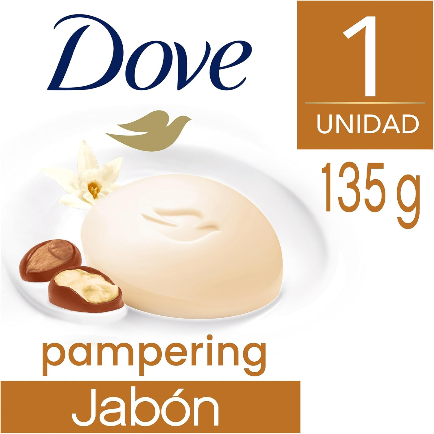 Dove Beauty Cream Bar, Shea Butter and Warm Vanilla Scent, Pampering Body Soap, 135G image number 3