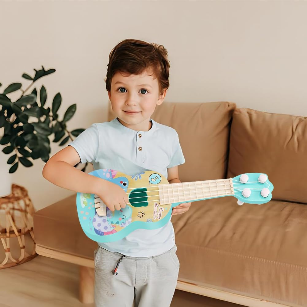 Rstigiker Kids Ukulele 26Cm Kids Ukulele Guitar Toy with 4 Adjustable Strings Mini Children Musical Instruments Early Educational Acoustic Toy for Toddlers Beginners Boys Girls Gift (Blue)