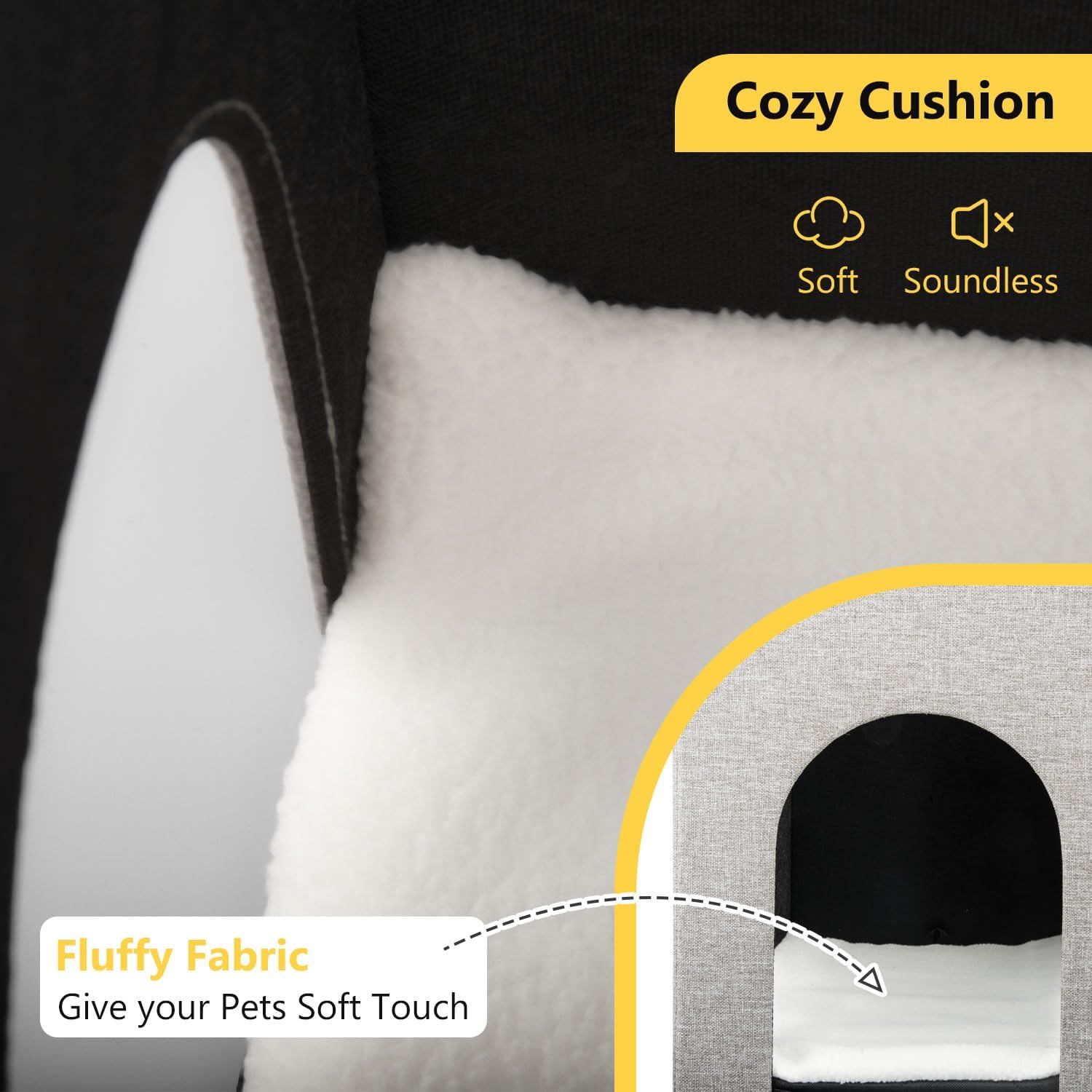 Truepal 3 Step Portable Pet Soft Plush Ladder, Foldable Dog and Cat Stair Ramp, Sofa High Bed with Storage Box, Suitable for Pets with Joint Pain, Removable Cleaning Cover, Dog Bed Stairway Perch image number 3