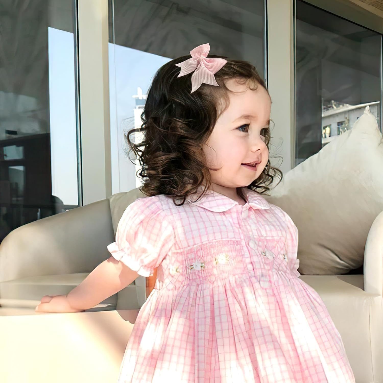 JOYOYO Pack of 60 Hair Clips and Hair Bows for Baby Girls, 2.4 Inch Bows for Toddlers image number 6