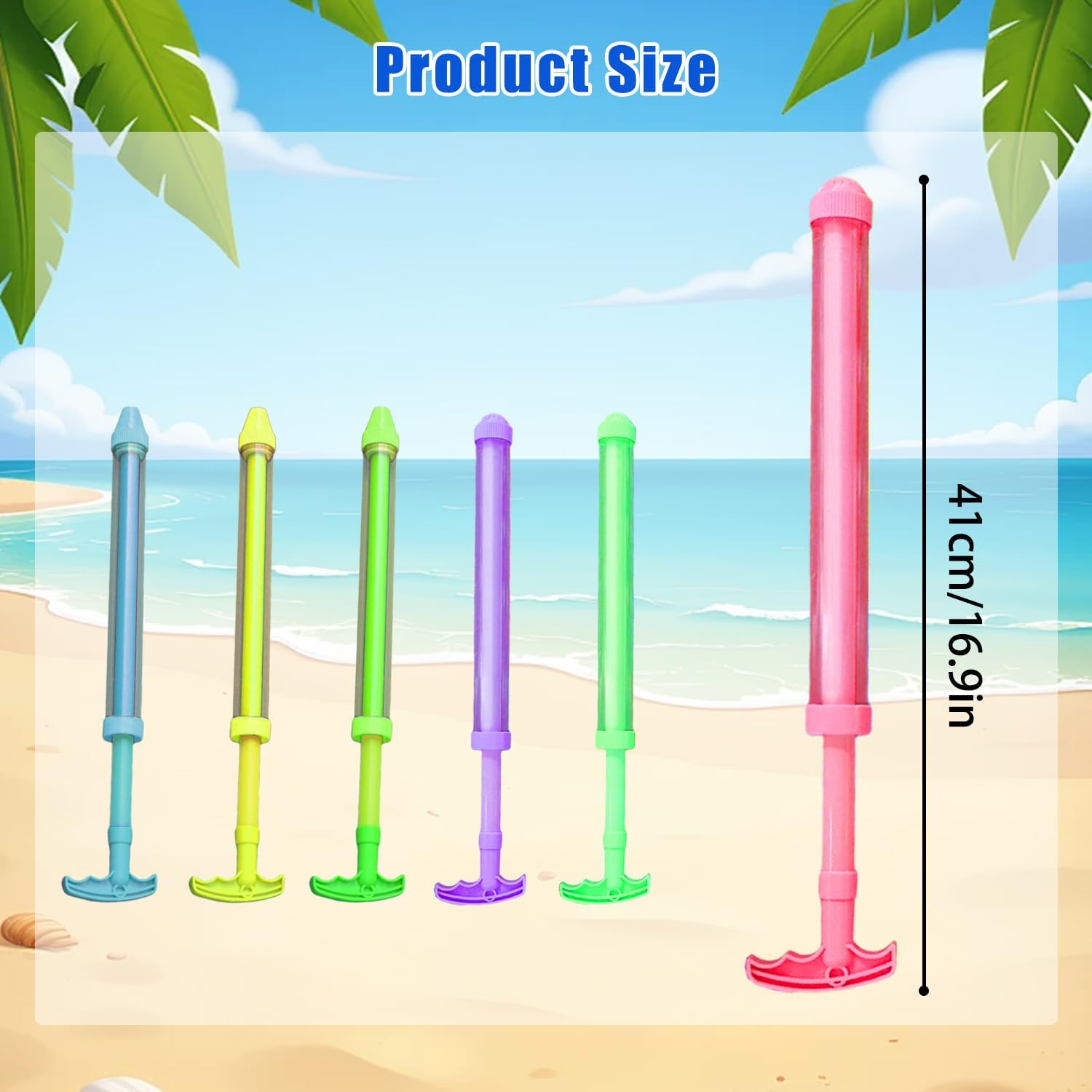 6 Pack (3 Pcs Firework Water Guns+3 Straight) Squirt Guns for Kids & Adult,Size 41CM, Water Pistols 35FT Long Range, Super Soaker Water Blaster, Water Toys for Swimming Garden Pool Beach Outdoor Play image number 2