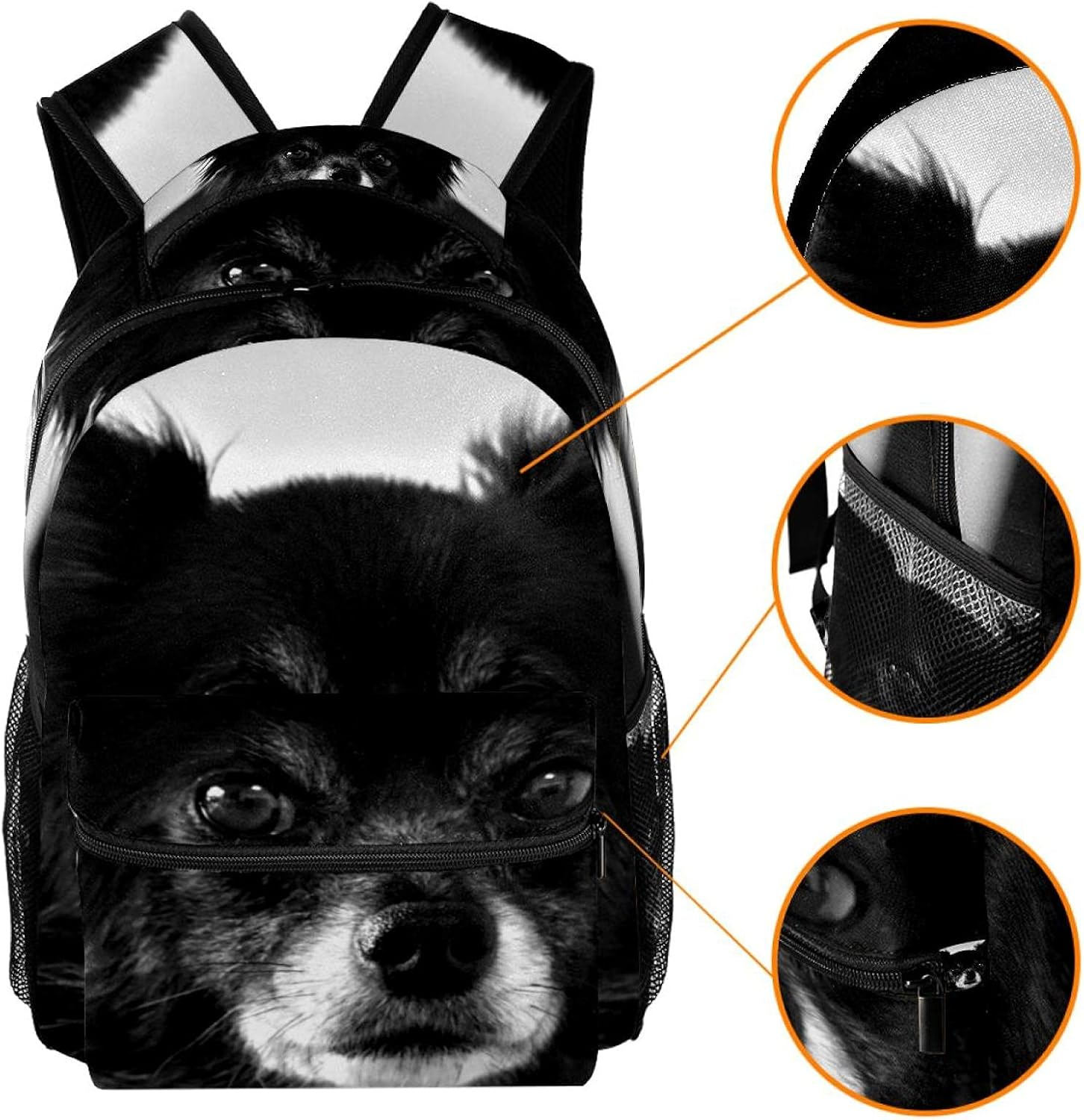 Chihuahua Backpack Students Shoulder Bags Travel Bag College School Tote Backpacks image number 3