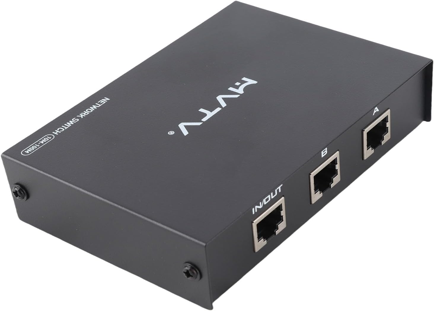 Pomya Iron Box RJ45 Network Switch 2 in 1 Out Selection Hub for Seamless Switching Black, 100M 1000M Ethernet Network Switch Splitter for Home image number 1