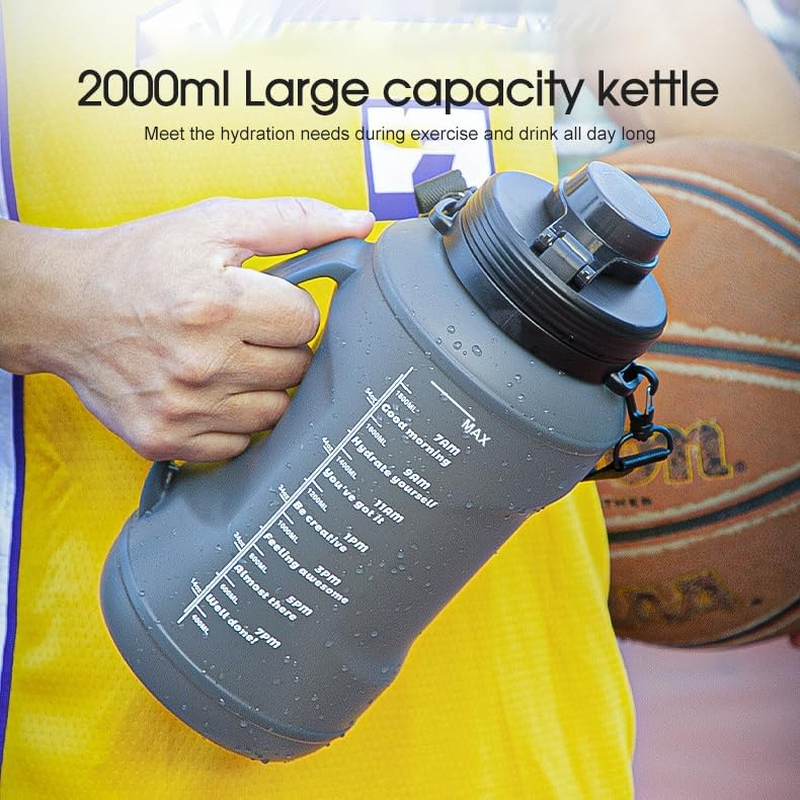 Tootoo 2L Folding Silicone Straw Roll Cup Resistant Outdoor Camping Sports Water Cup (Blue) - Green image number 3