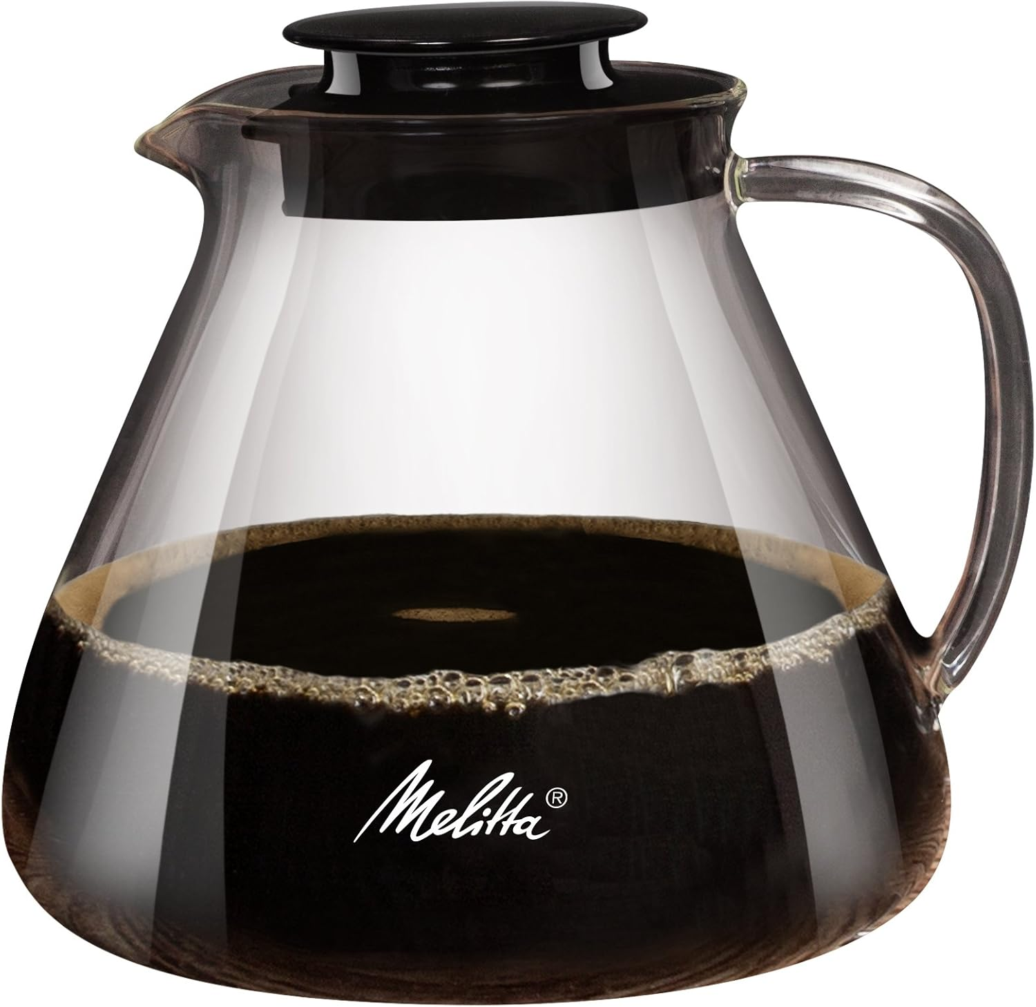 Melitta Glass Jug, 6761025, Coffee Jug for Manual Coffee Preparation, Used with Pour over Filter Holder, Anti-Burn Handle, 1 L, Transparent