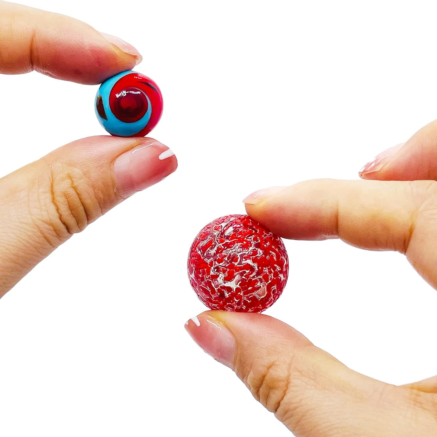 100 Assorted Marbles Bulk Cheap for Kids Ages 4-8-12 Play Physical Therapy Glow in the Dark Glass (LZH100MARBLES) image number 4