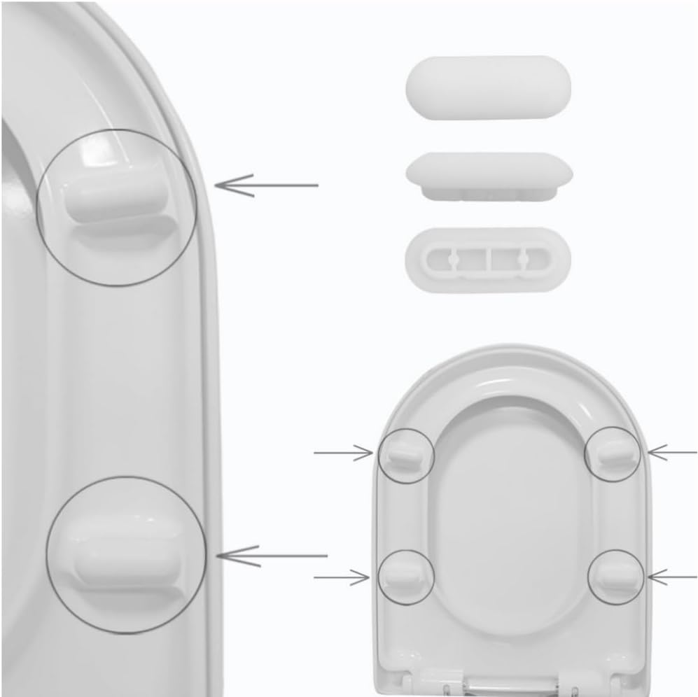 20 Pcs Toilet WC Seat Buffers Universal Toilet Bumper Cushioning Pads Toilet Seat Bumper Noise Dampening Bumpers Gasket Toilet Seat Buffer Set (White) image number 1