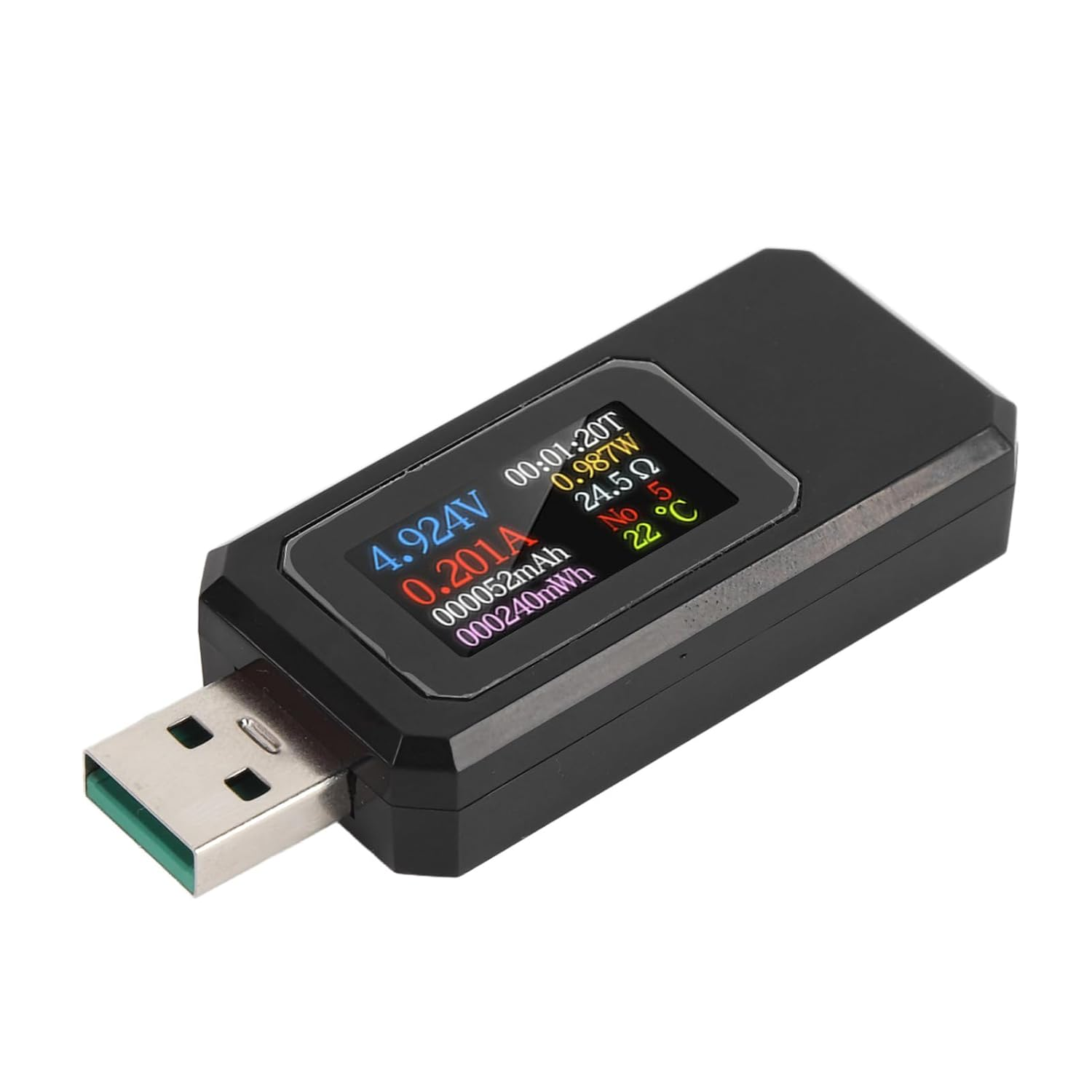 USB Tester Multimeter Digital 4-30V 0-6.5A, USB Multimeter Voltage and Current Tester, Power Tester Multi Function Display Capacity Voltage Current Detector with IPS image number 4