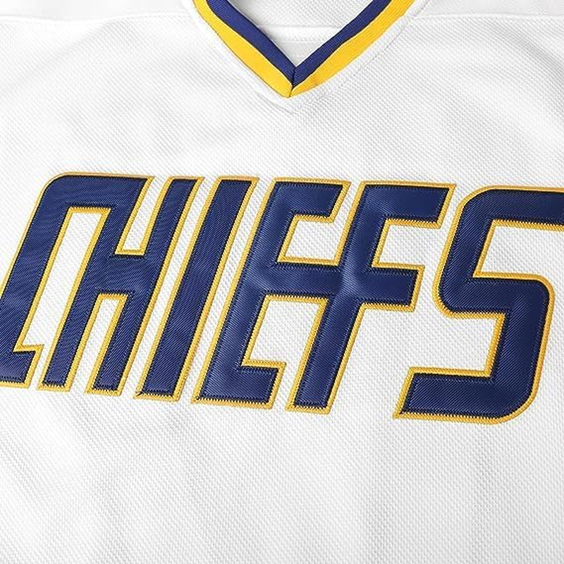 Atonmore Hanson Brothers Hockey Jersey Charlestown Chiefs 17 Steve 18 Jeff Slap Shot Movie Hockey Jerseys Blue White image number 5