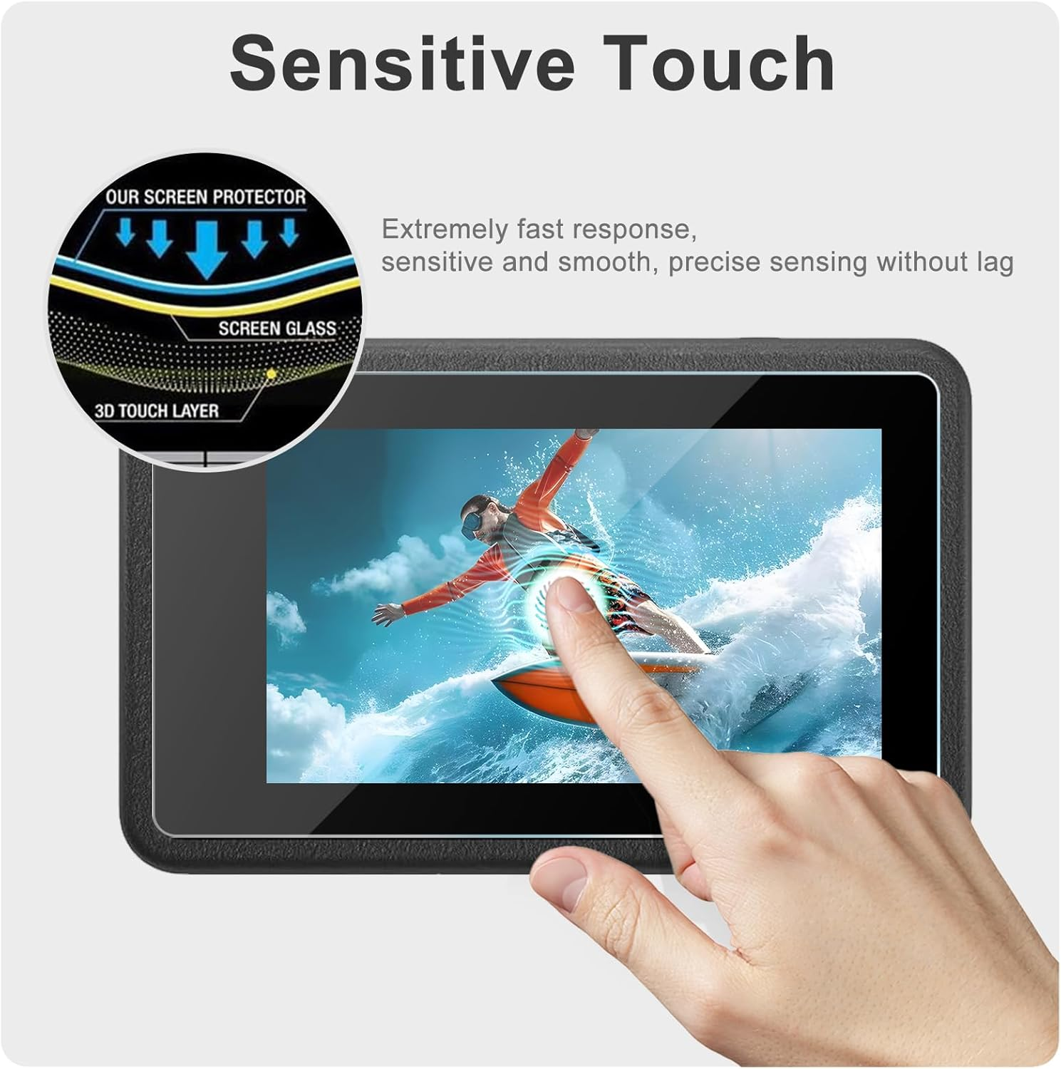 Fitstill [10Pcs] LCD Screen Protector with Silicone Lens Cap Appliable for DJI Osmo Action 5 Pro,Osmo Action 5 Pro Action Camera Accessories,Ultra HD 9H Hardness,Scratch Resistant Bubble-Free image number 2