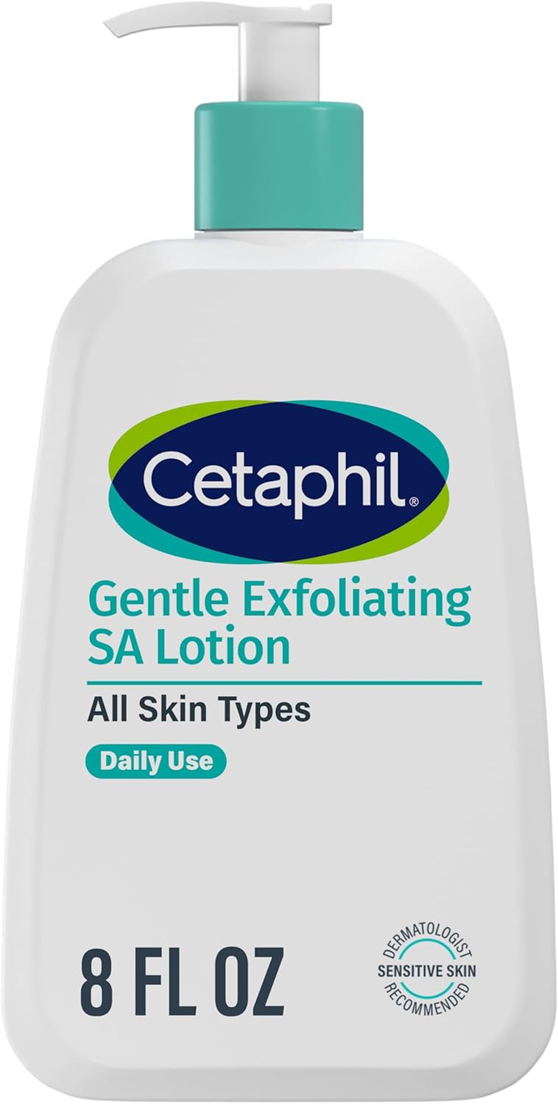 Cetaphil Gentle Exfoliating SA Lotion, Lightweight Moisturizer for All Skin Types, 8 Oz Pump Bottle, Salicylic Acid, Mandelic Acid & Gluconolactone, Gently Exfoliates, Dermatologist Recommended Brand