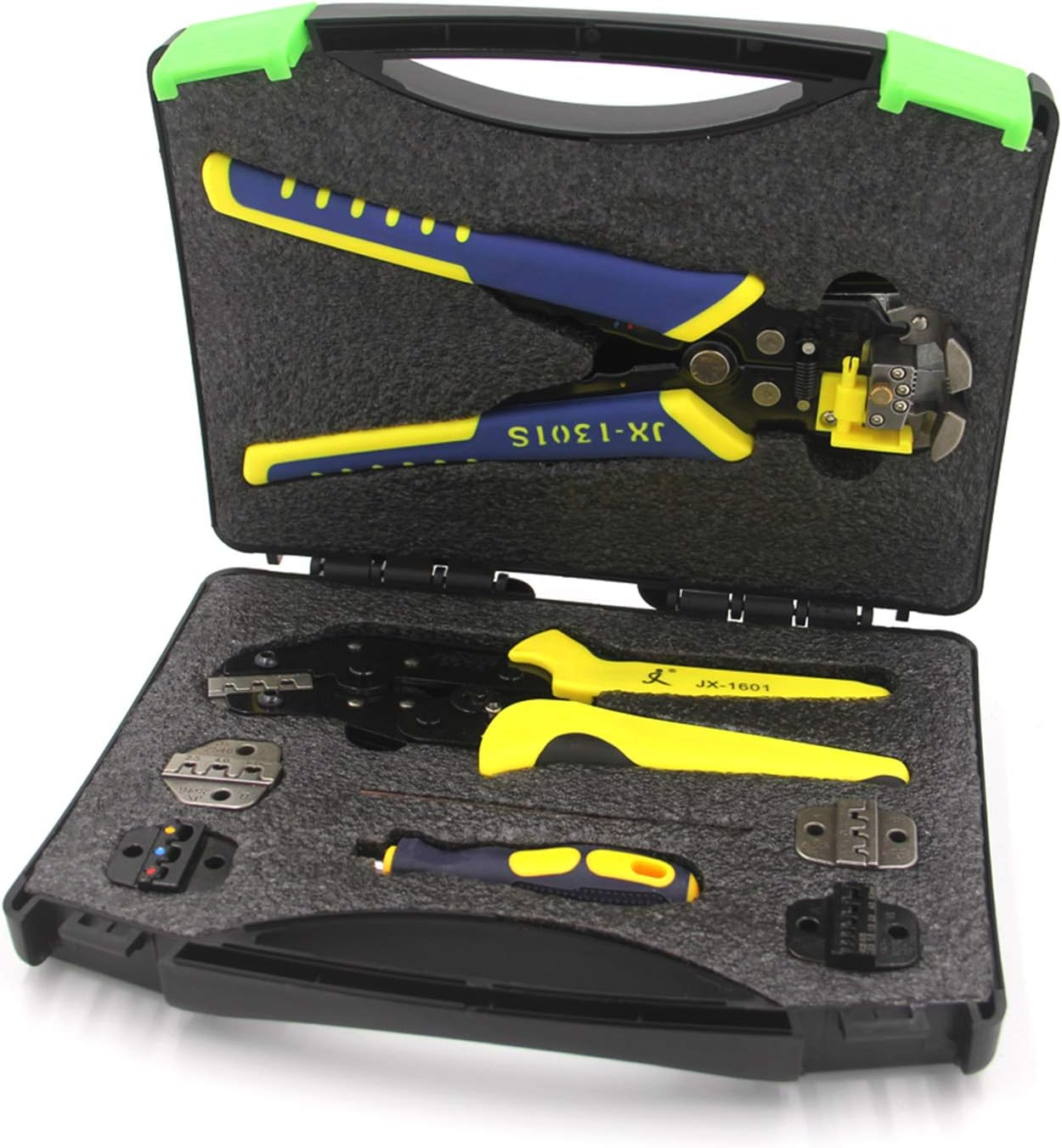 Domary Professional Wire Crimpers Multifunctional Engineering Ratcheting Terminal Crimping Pliers Wire Strippers Bootlace Ferrule Crimper Tool Cord End Terminals Pliers Kit