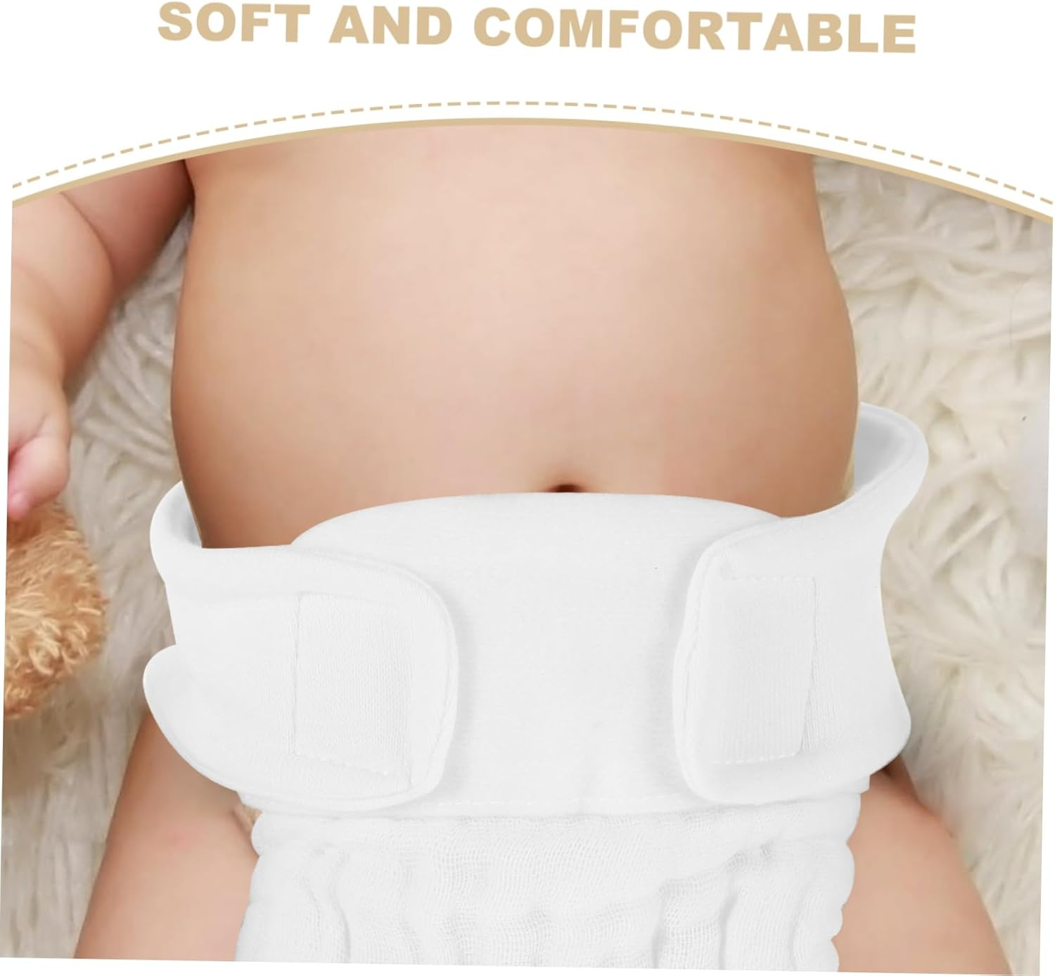 Healeved 3Pcs Newborn Cotton Diapers Reusable Cloth Diaper Pants for Girls Boys Washable Changing Pad