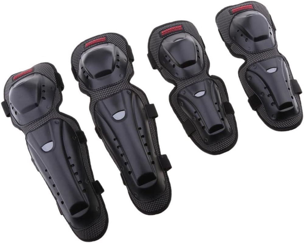 1 Set Motorcycle Protective Elbow and Knee Pads Guard Black image number 4